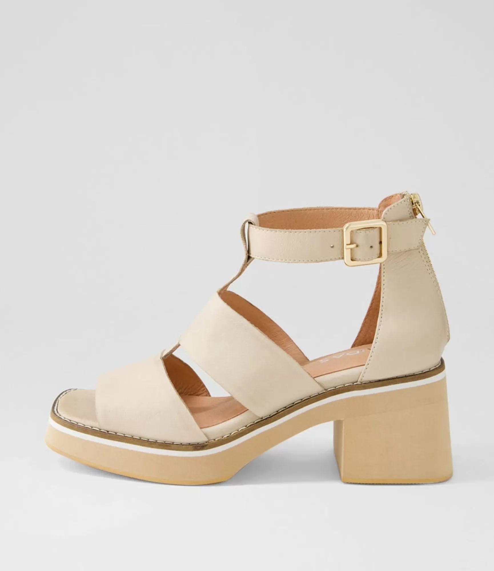 Online Midas Shoes Jonson Vanilla Leather Sandals