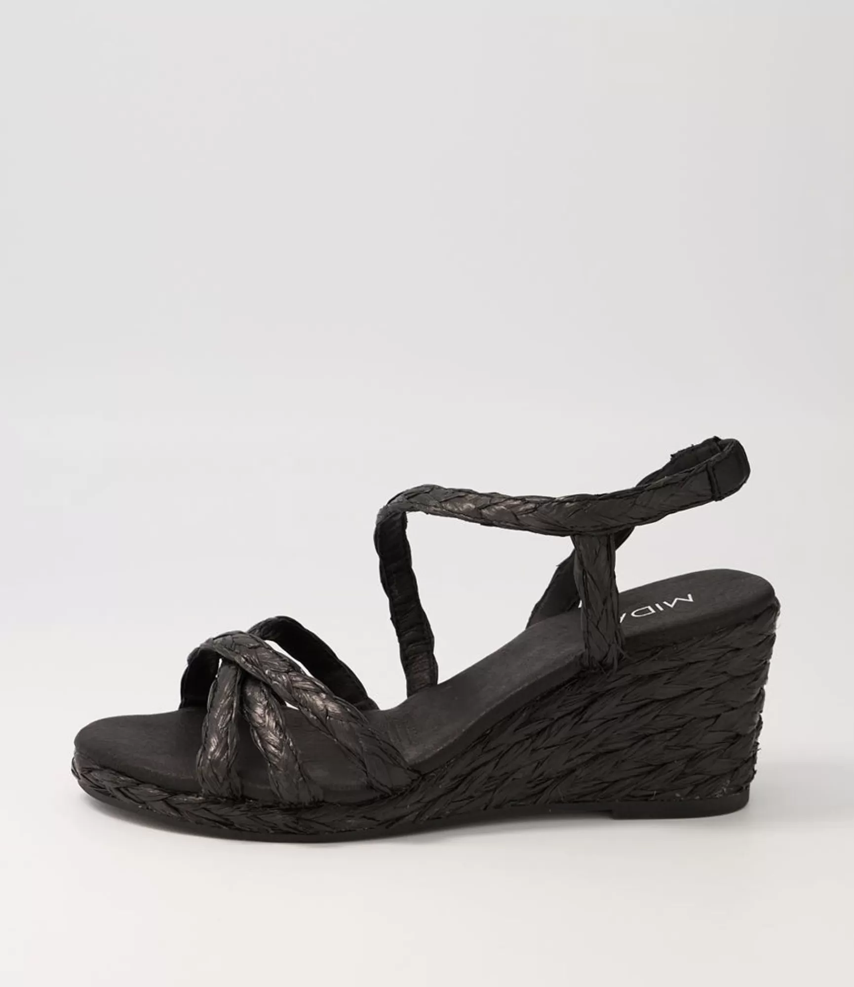 New Midas Shoes Jordie Black Woven Espadrilles
