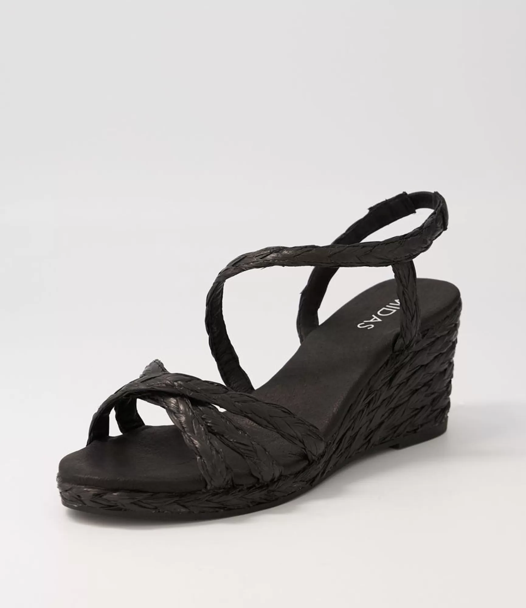 New Midas Shoes Jordie Black Woven Espadrilles