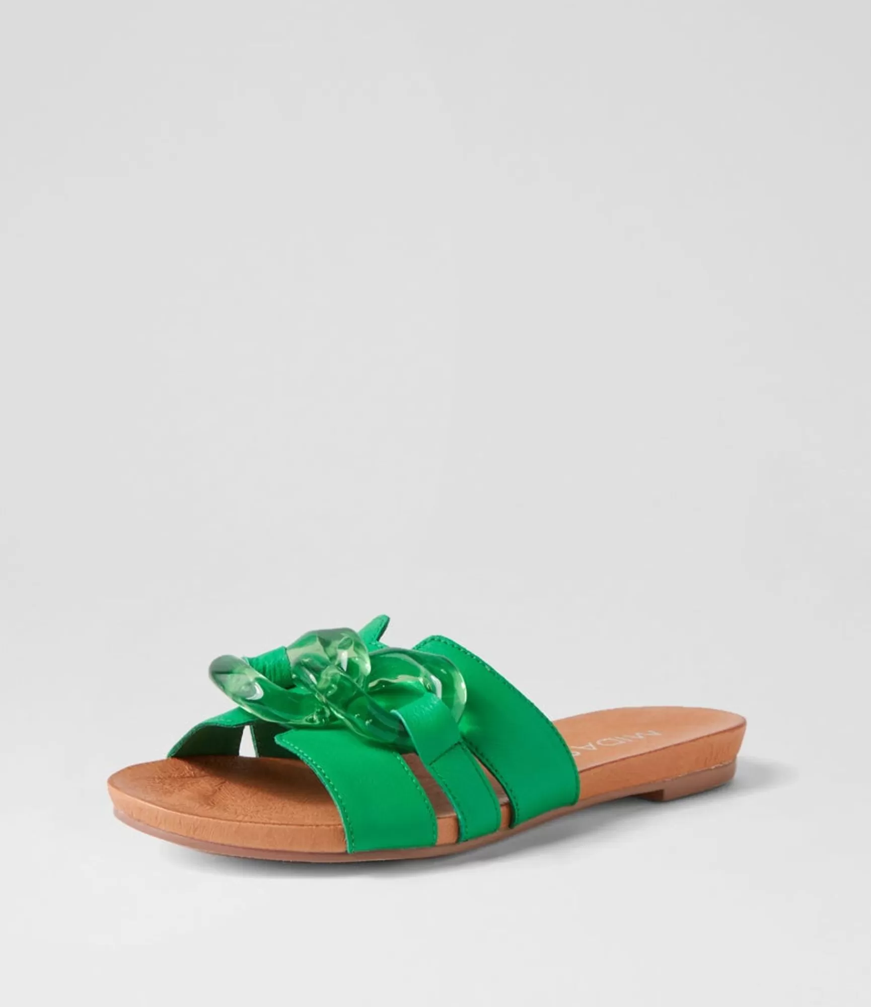 Best Midas Shoes Jovis Bright Emerald Leather Slides