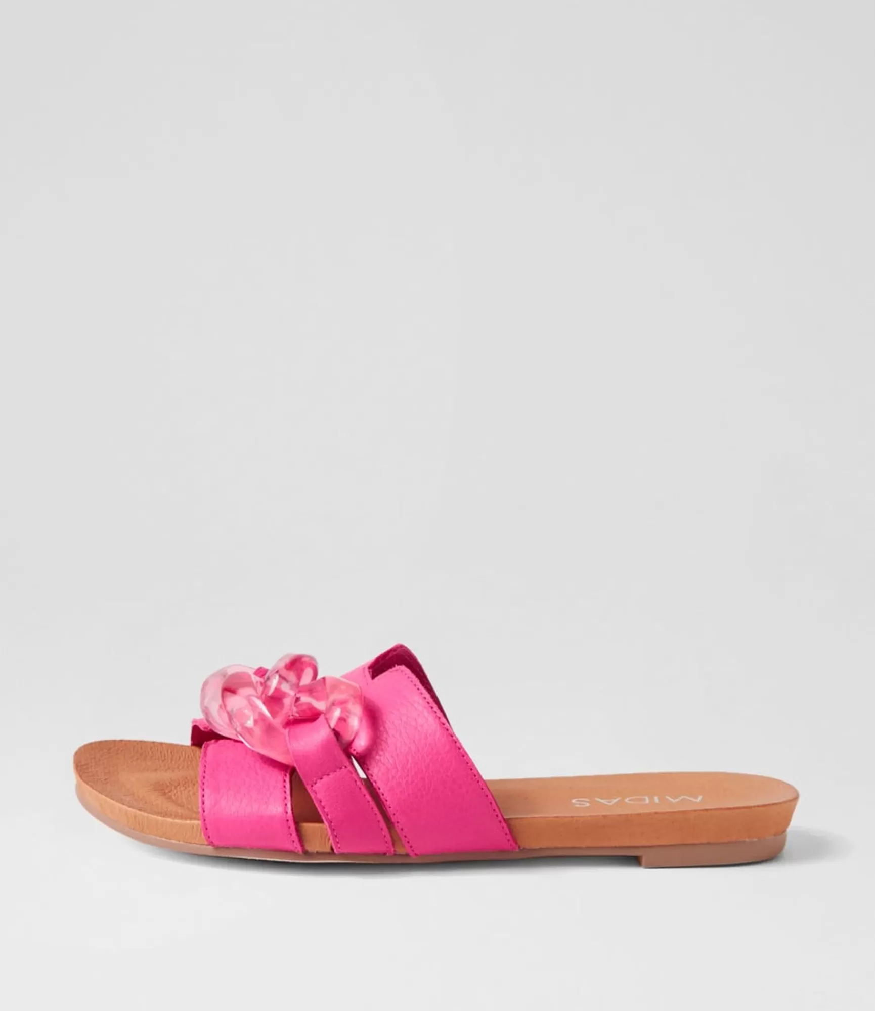 Fashion Midas Shoes Jovis Fuchsia Leather Slides