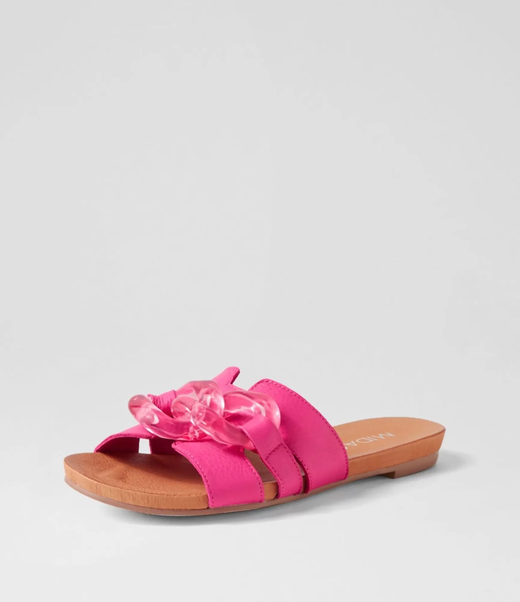 Fashion Midas Shoes Jovis Fuchsia Leather Slides