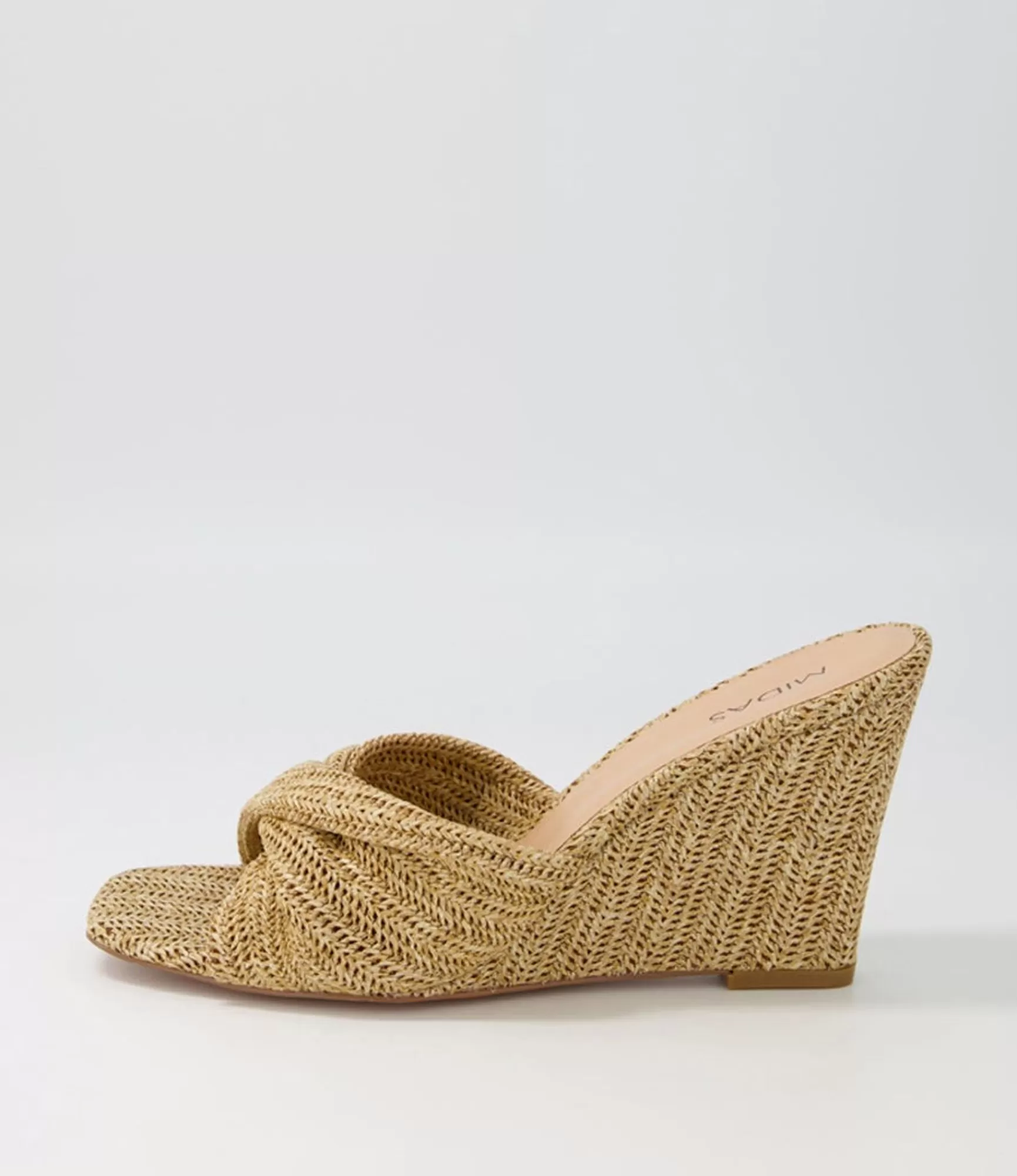 Fashion Midas Shoes Kacha Natural Syn Raffia Slides