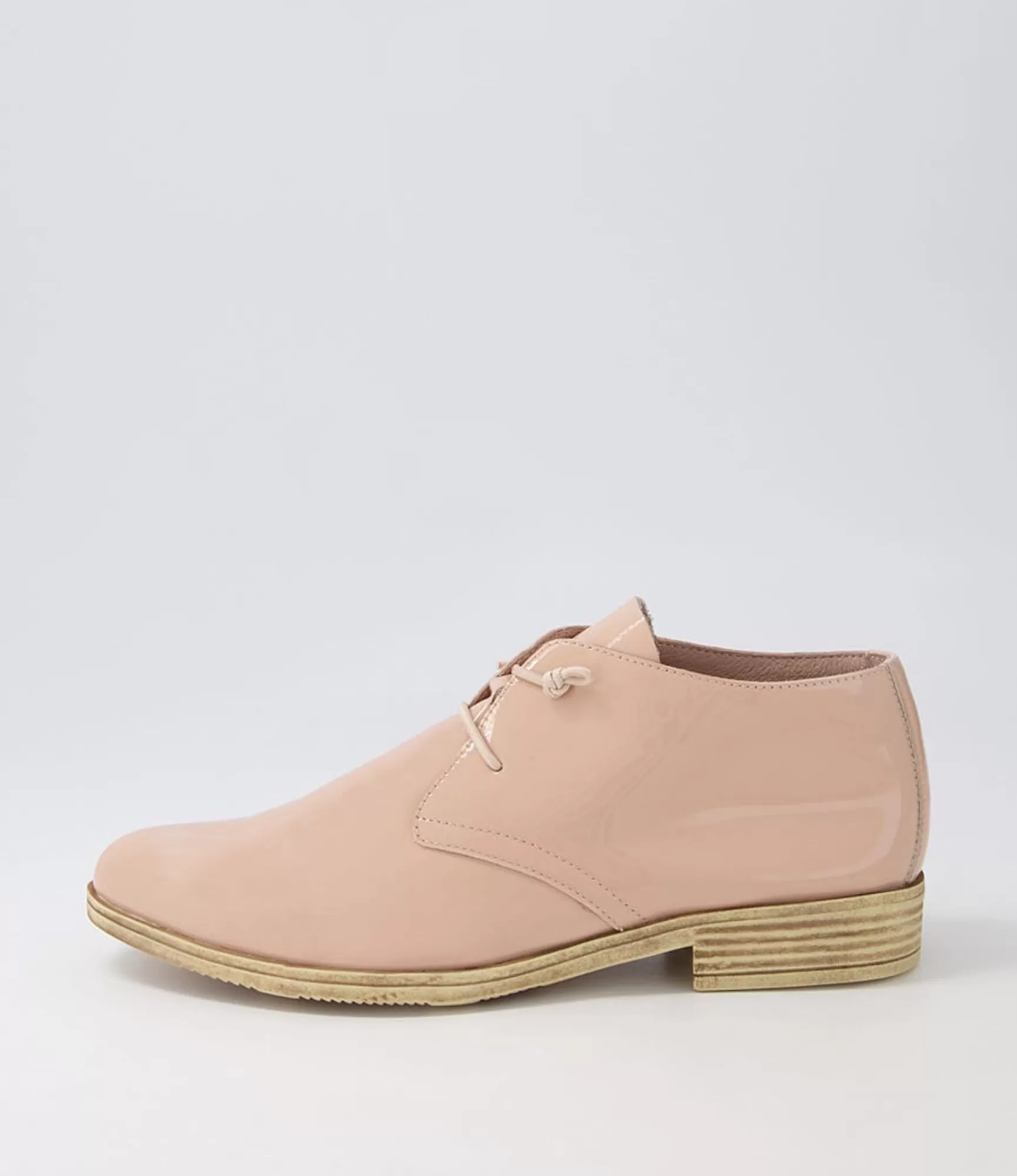 Online Midas Shoes Karah Nude Patent Leather Lace Up Flats