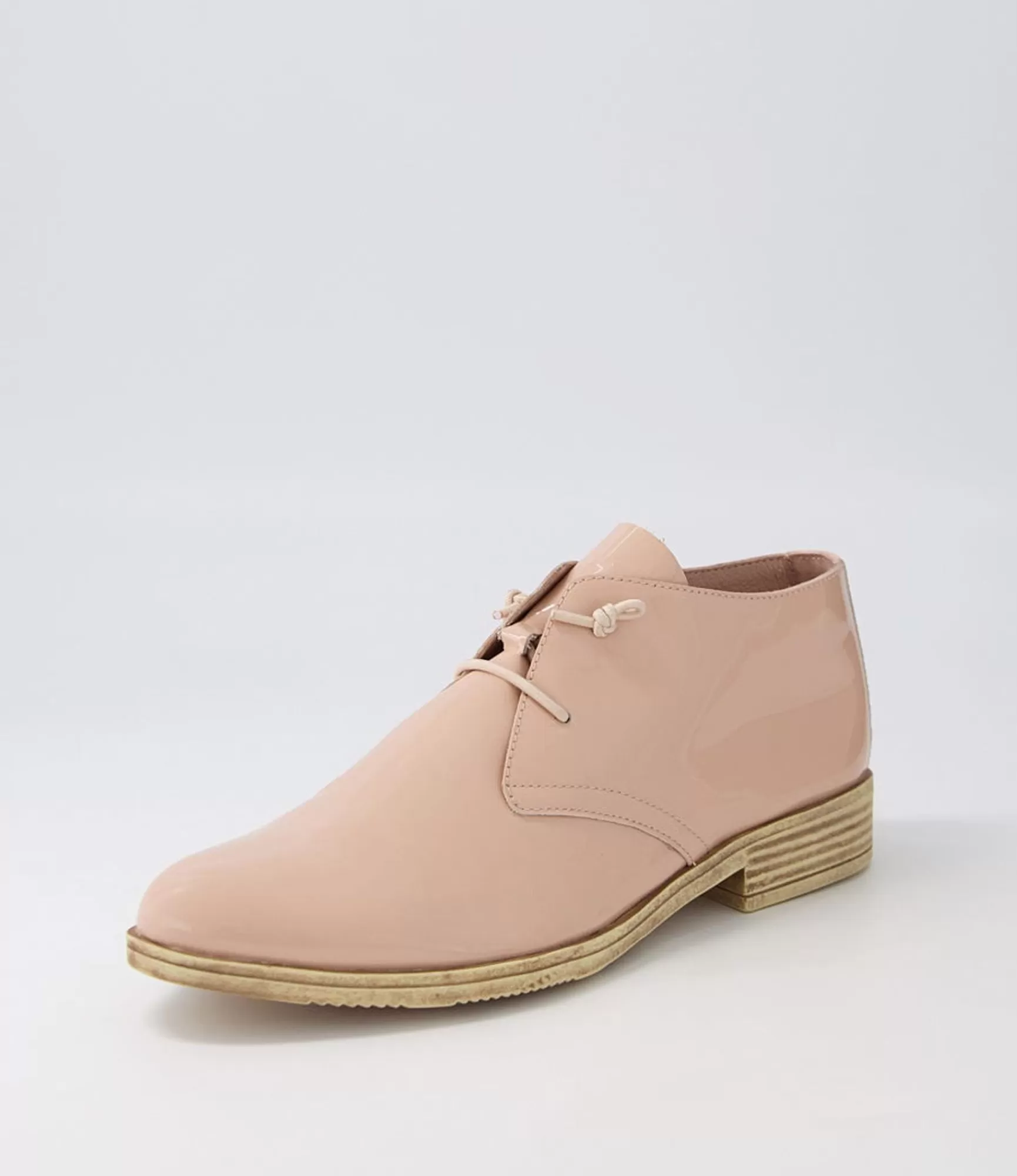 Online Midas Shoes Karah Nude Patent Leather Lace Up Flats