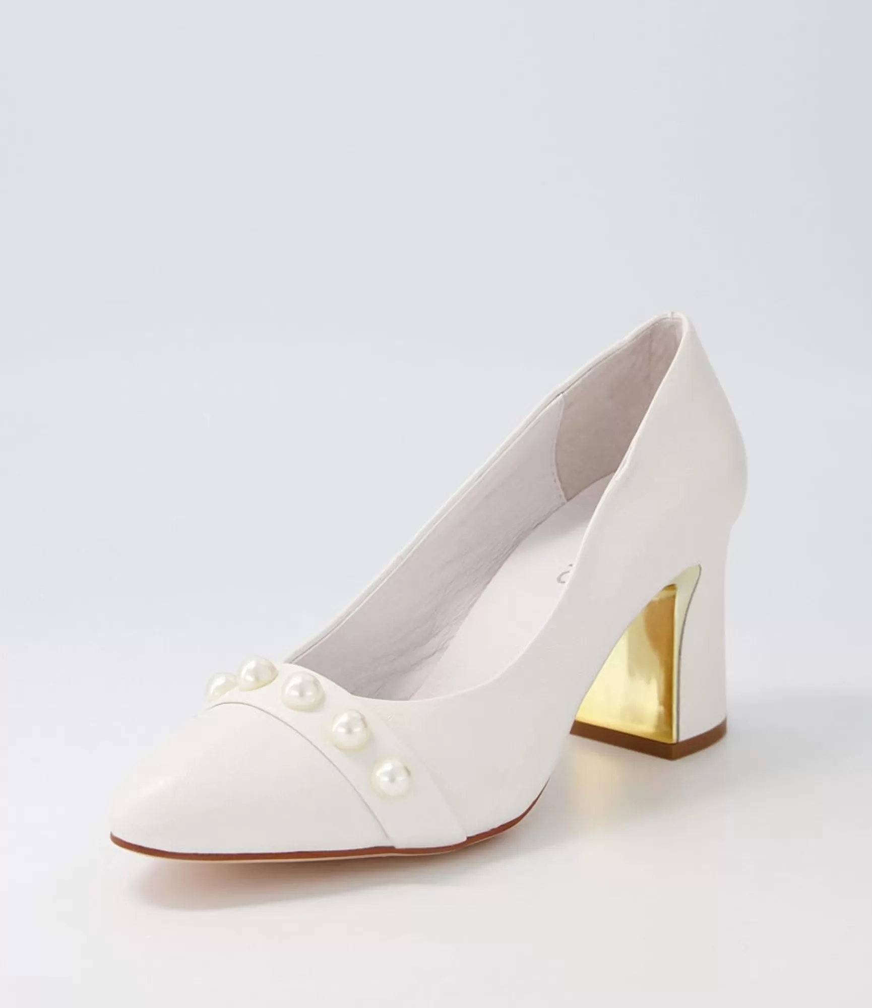 New Midas Shoes Keauty White Leather Heels