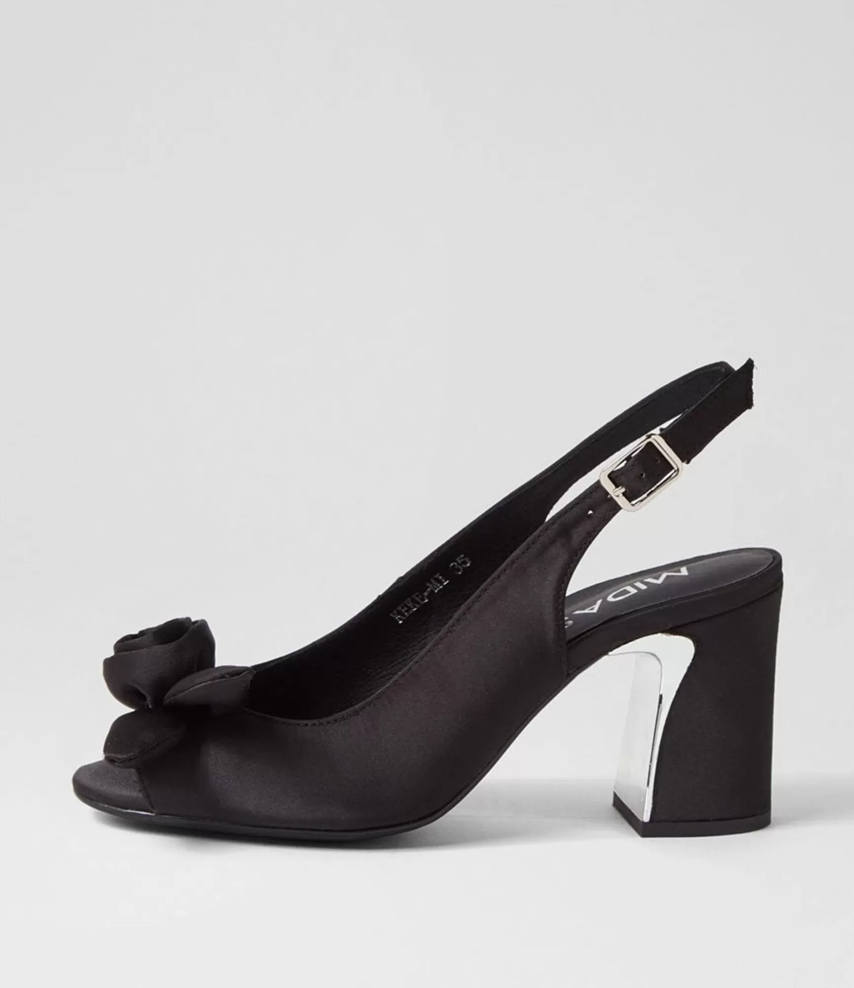 Cheap Midas Shoes Keke Black Satin Sandals