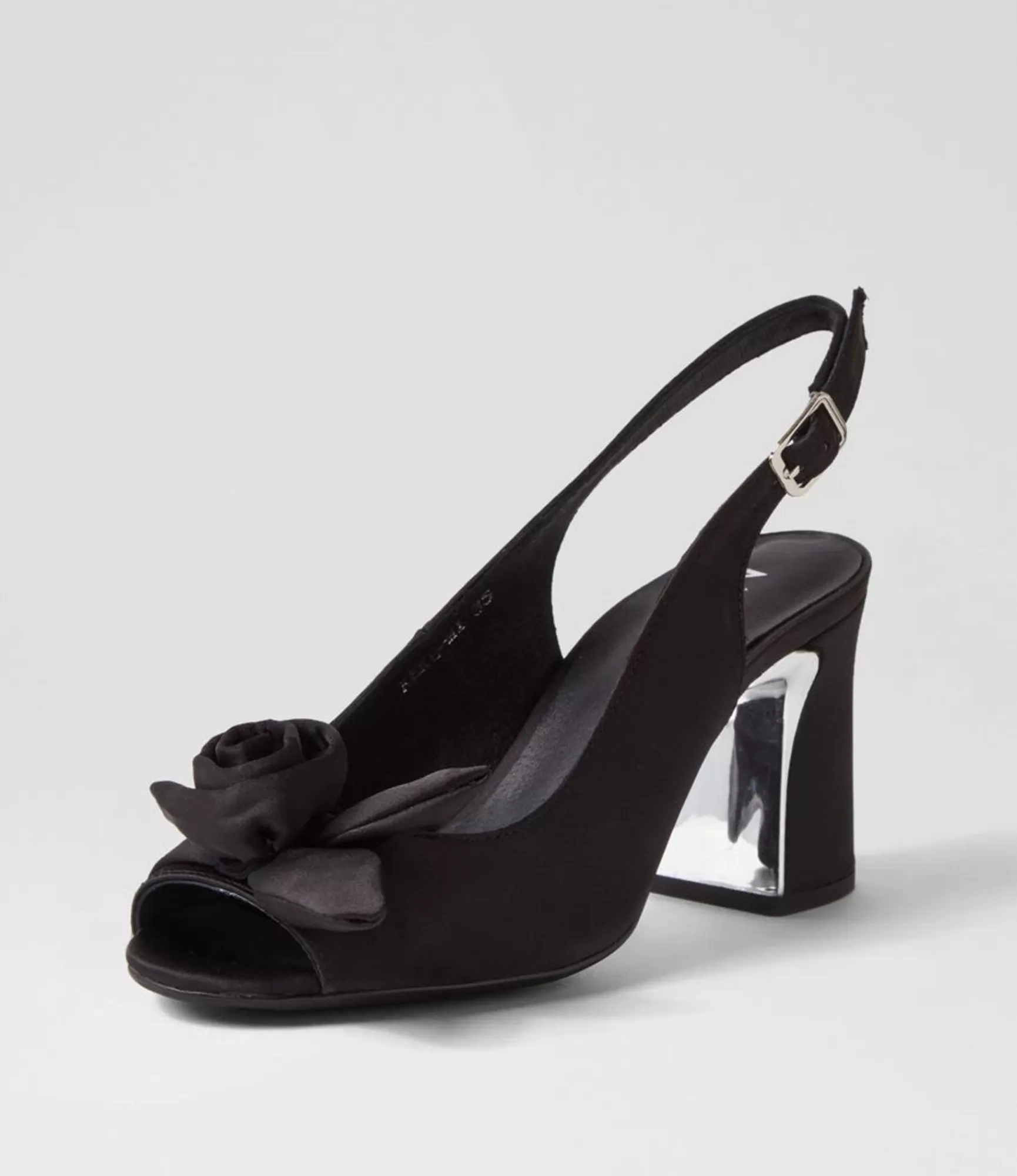 Cheap Midas Shoes Keke Black Satin Sandals