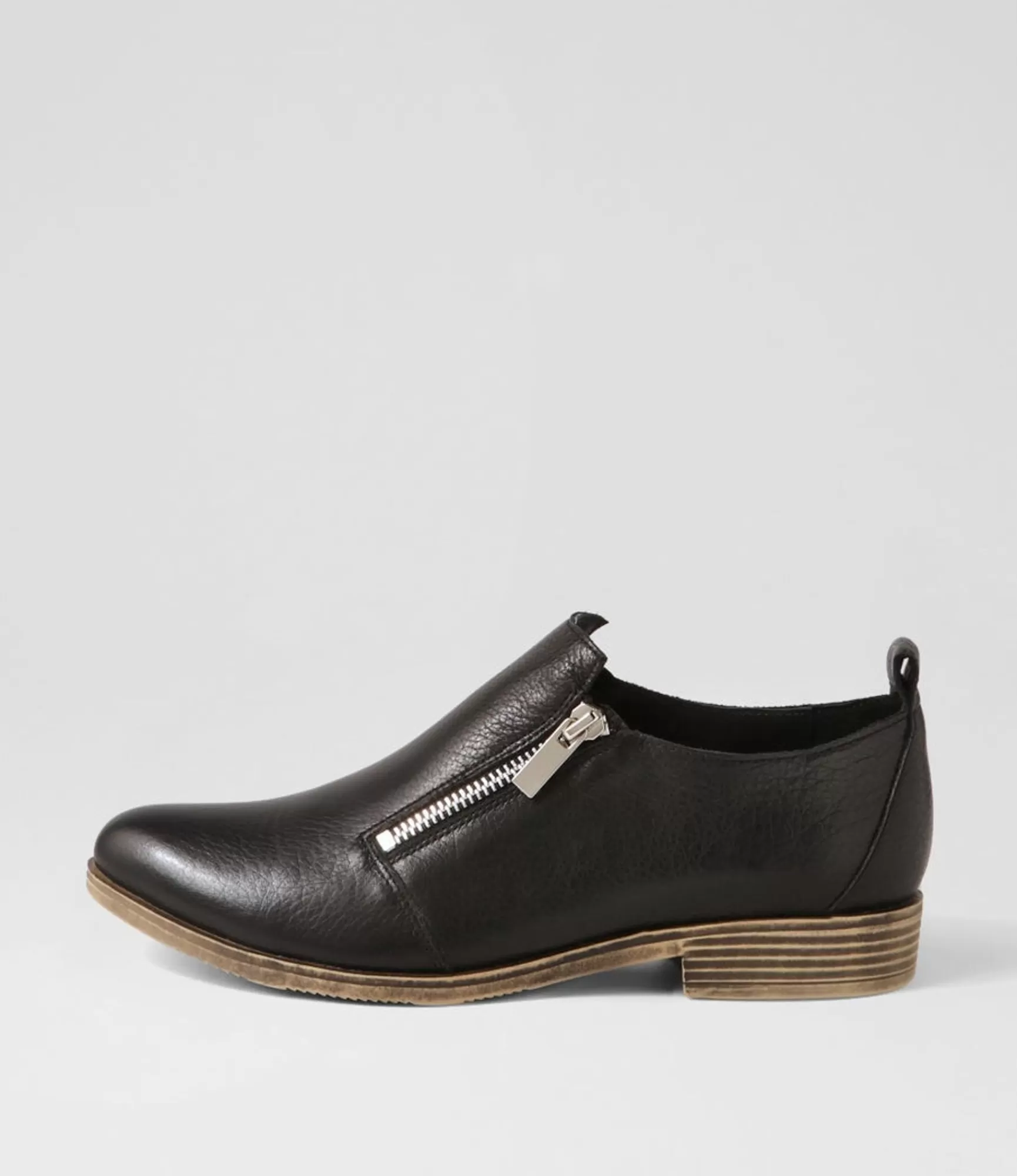 Discount Midas Shoes Koller Black Leather Flat Shoes