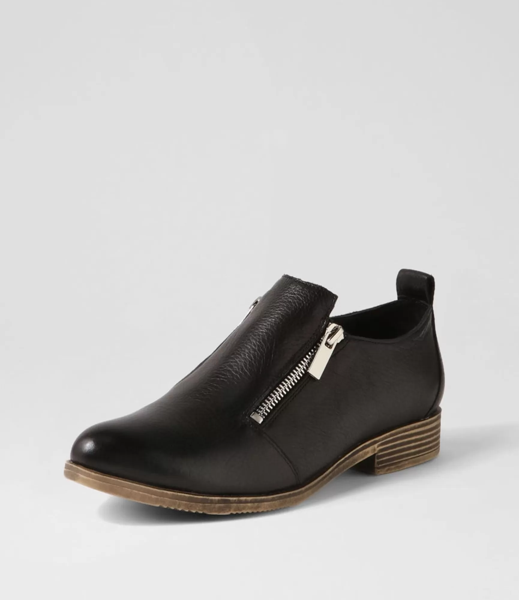 Discount Midas Shoes Koller Black Leather Flat Shoes