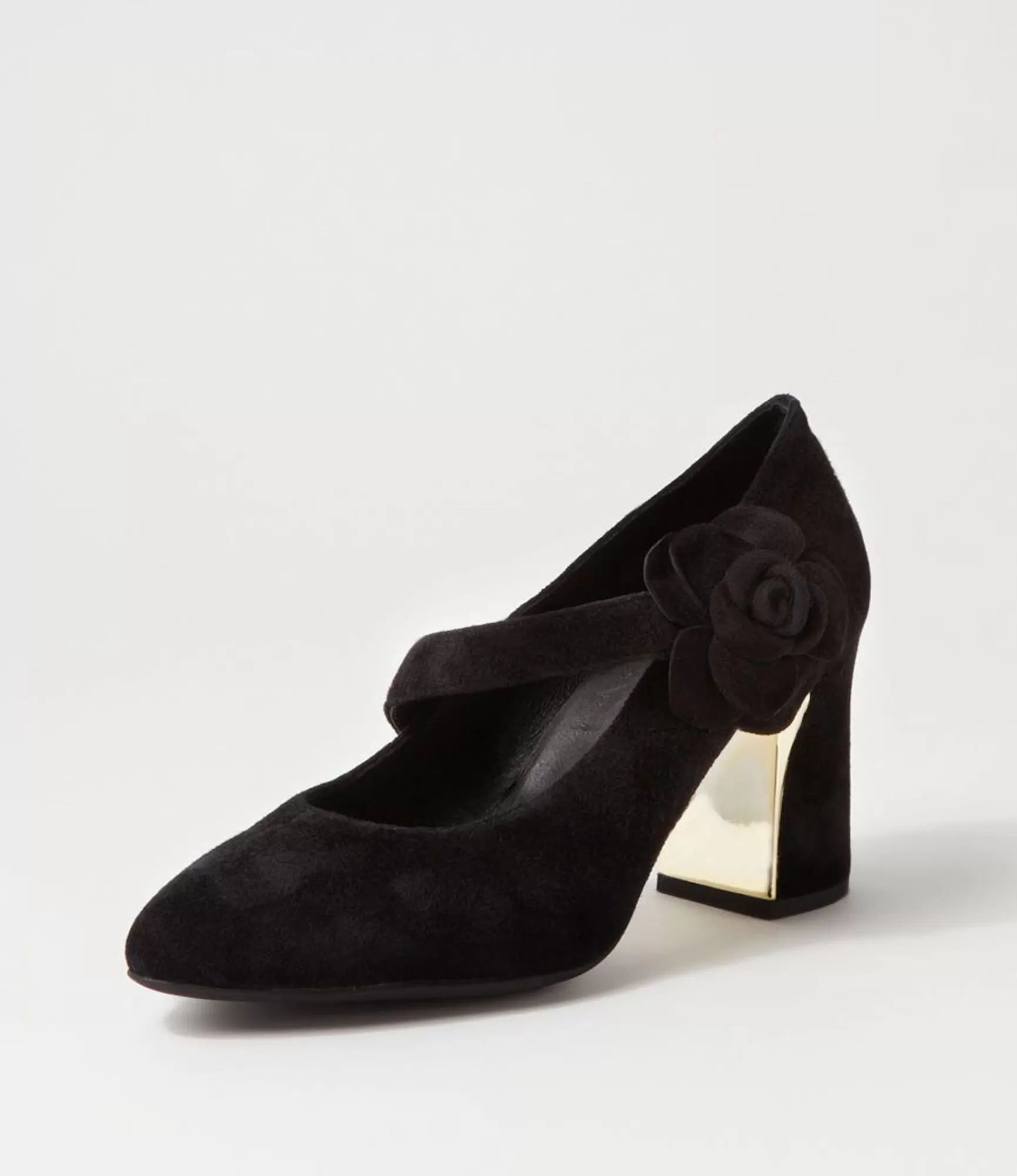 Shop Midas Shoes Kramer Black Suede Mary Jane Heels