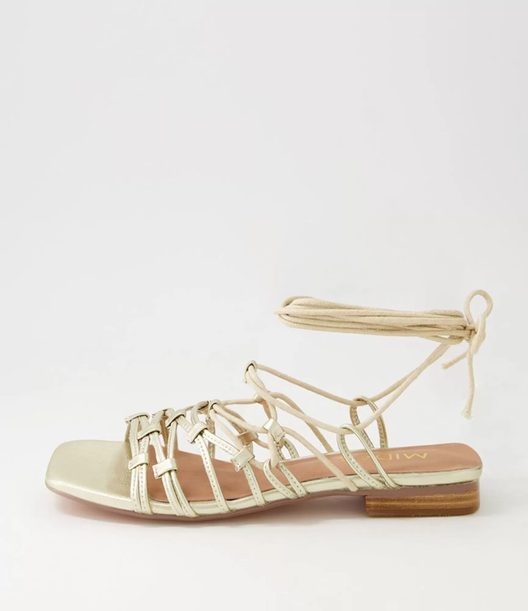 Flash Sale Midas Shoes Kylar Pale Gold Leather Sandals
