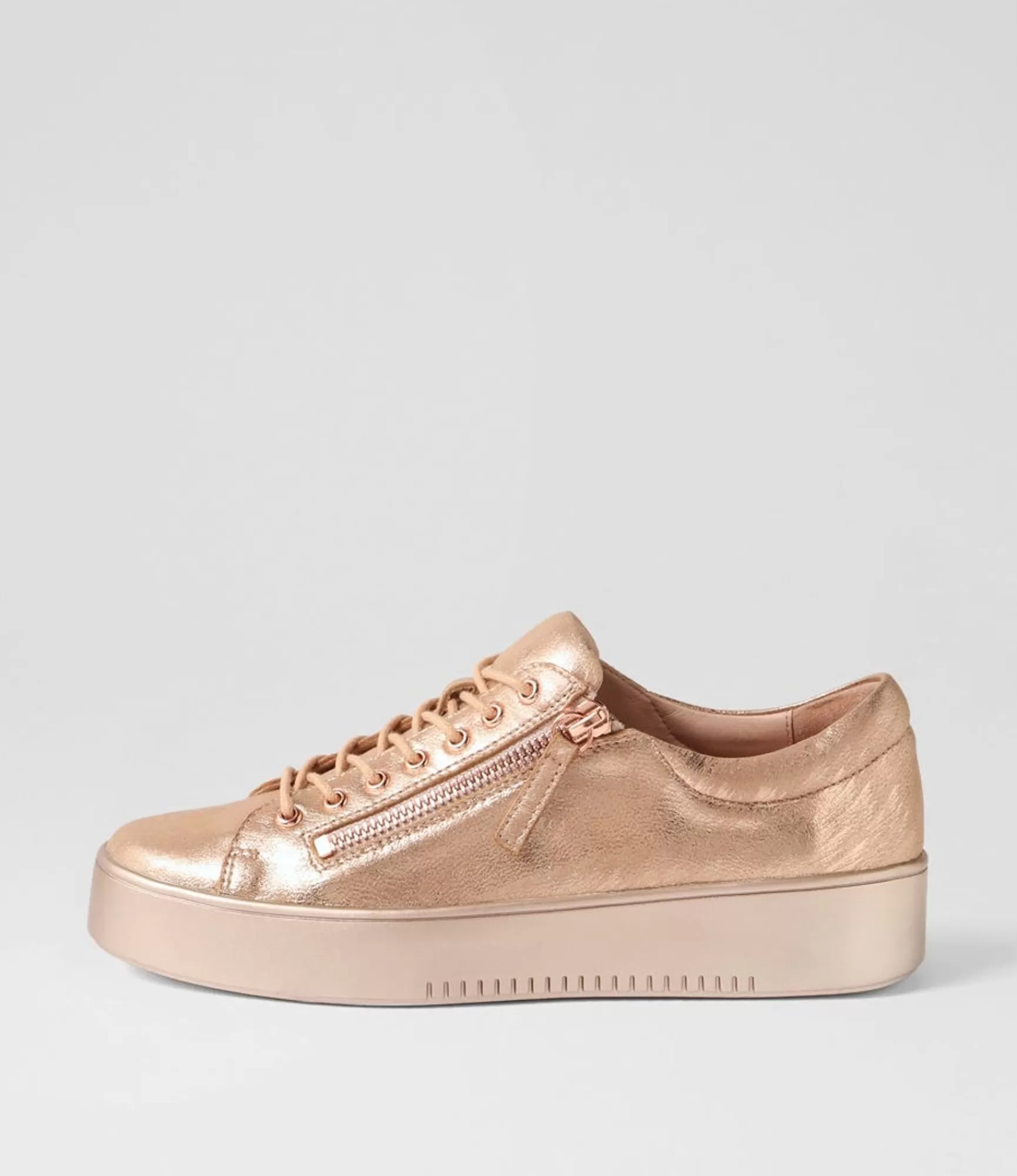 New Midas Shoes Laiken Rose Gold Scratch Pink Leather Sneakers