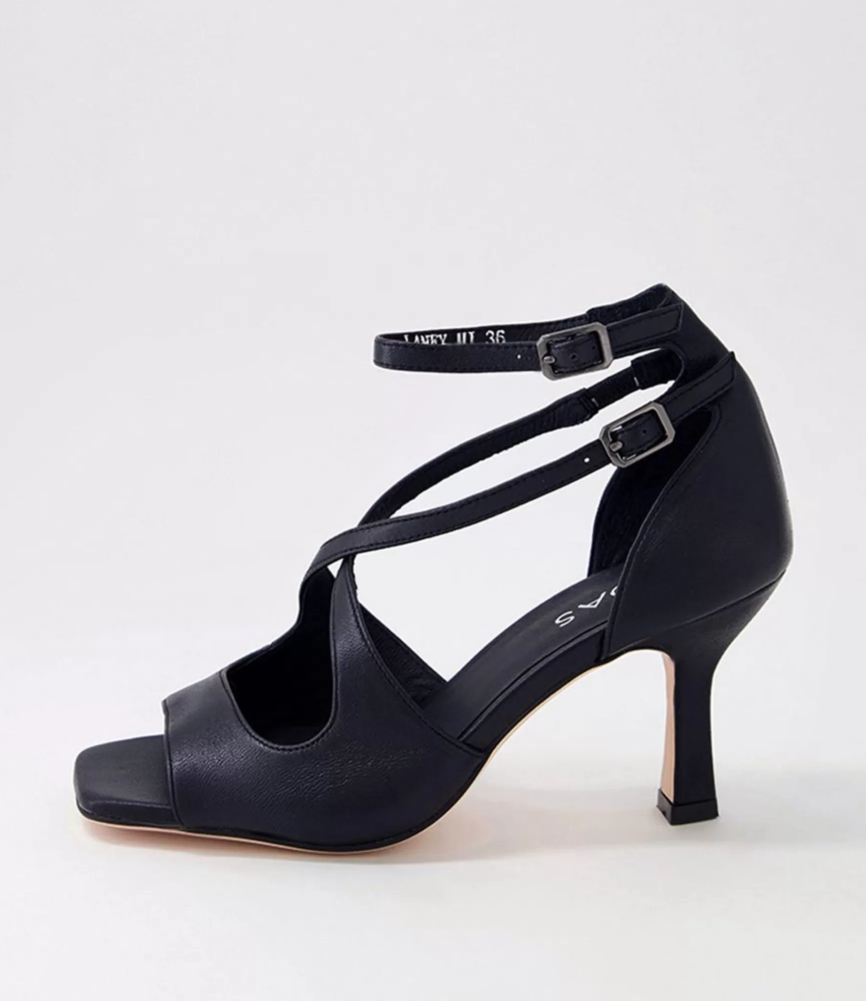 Sale Midas Shoes Laney Black Leather Sandals