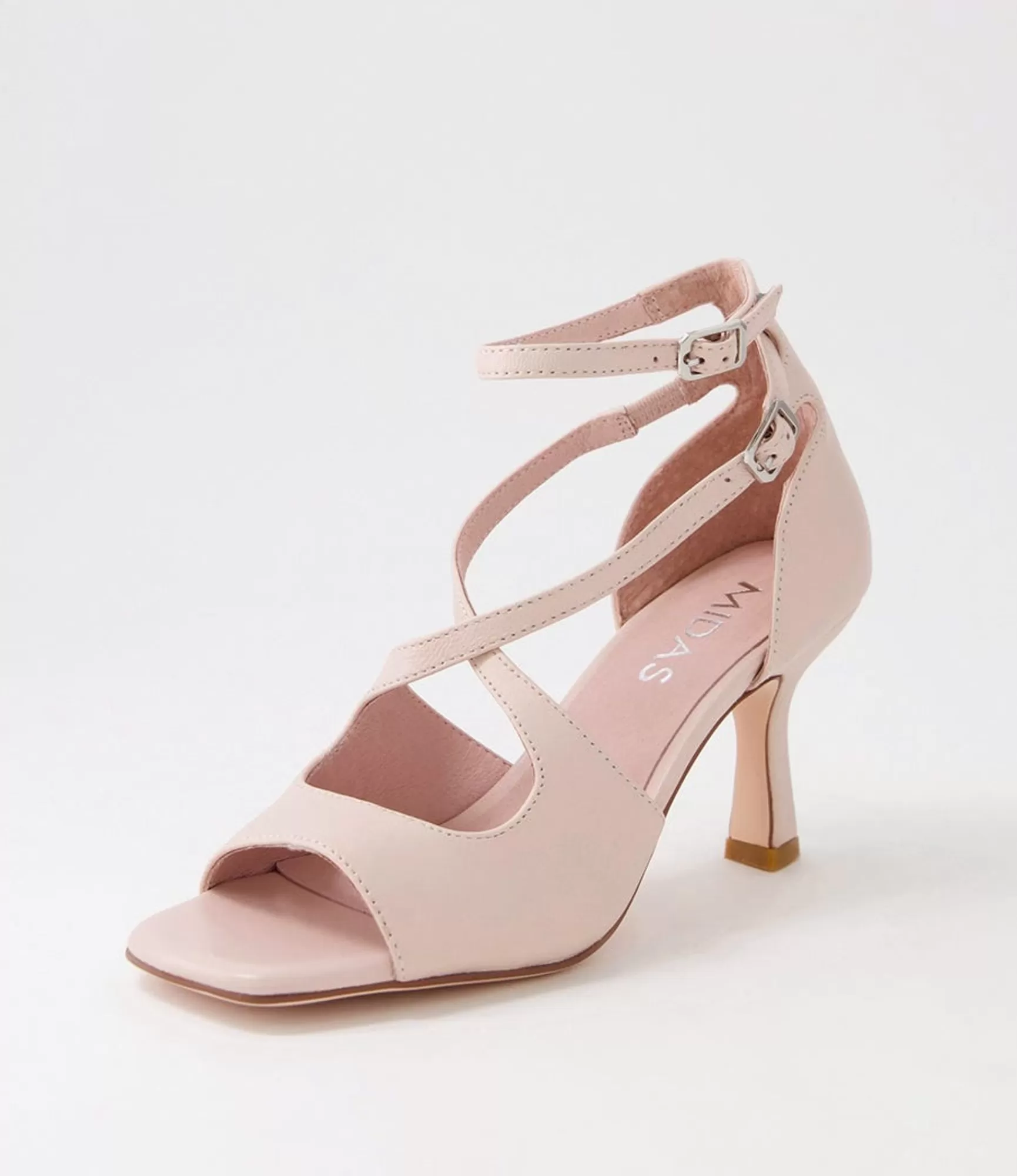 New Midas Shoes Laney Nude Leather Sandals