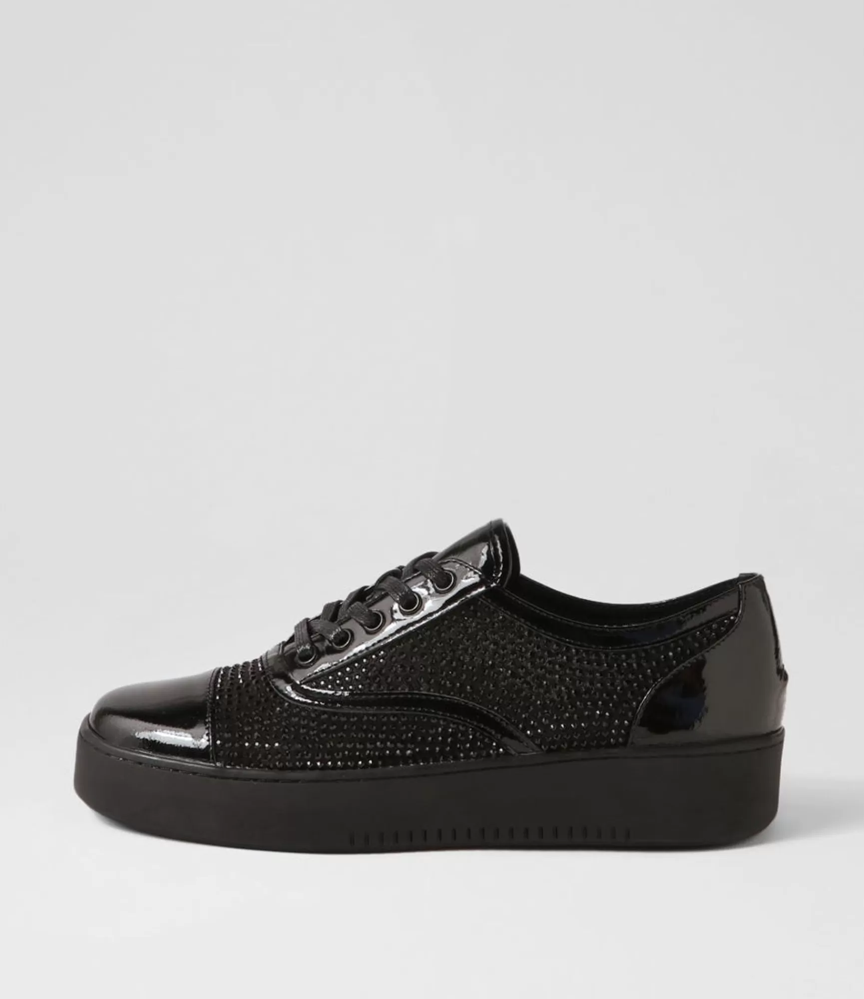 Cheap Midas Shoes Lannet Black Patent Mesh Sneakers