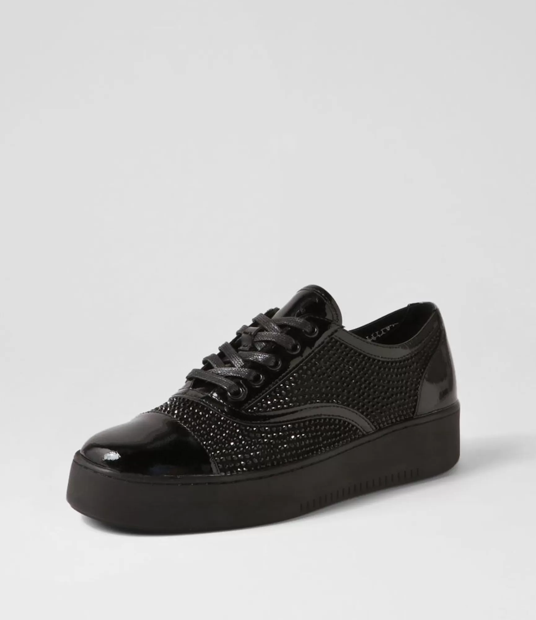 Cheap Midas Shoes Lannet Black Patent Mesh Sneakers