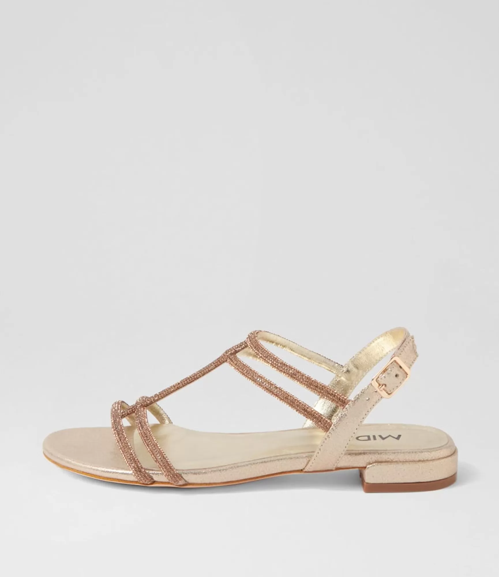 Hot Midas Shoes Laroze Pale Gold Jewels Fabric Sandals