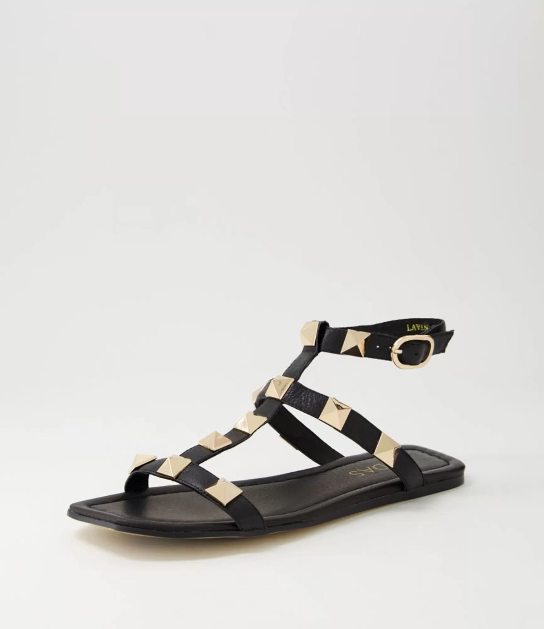 Fashion Midas Shoes Lavan Black Leather Sandals