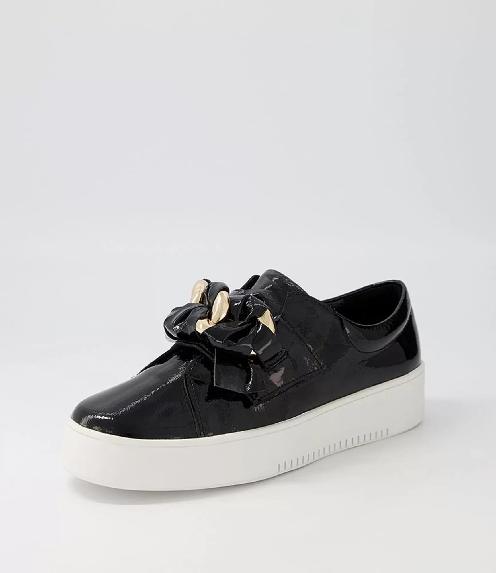 Best Sale Midas Shoes Layar Black White Patent Leather Sneakers