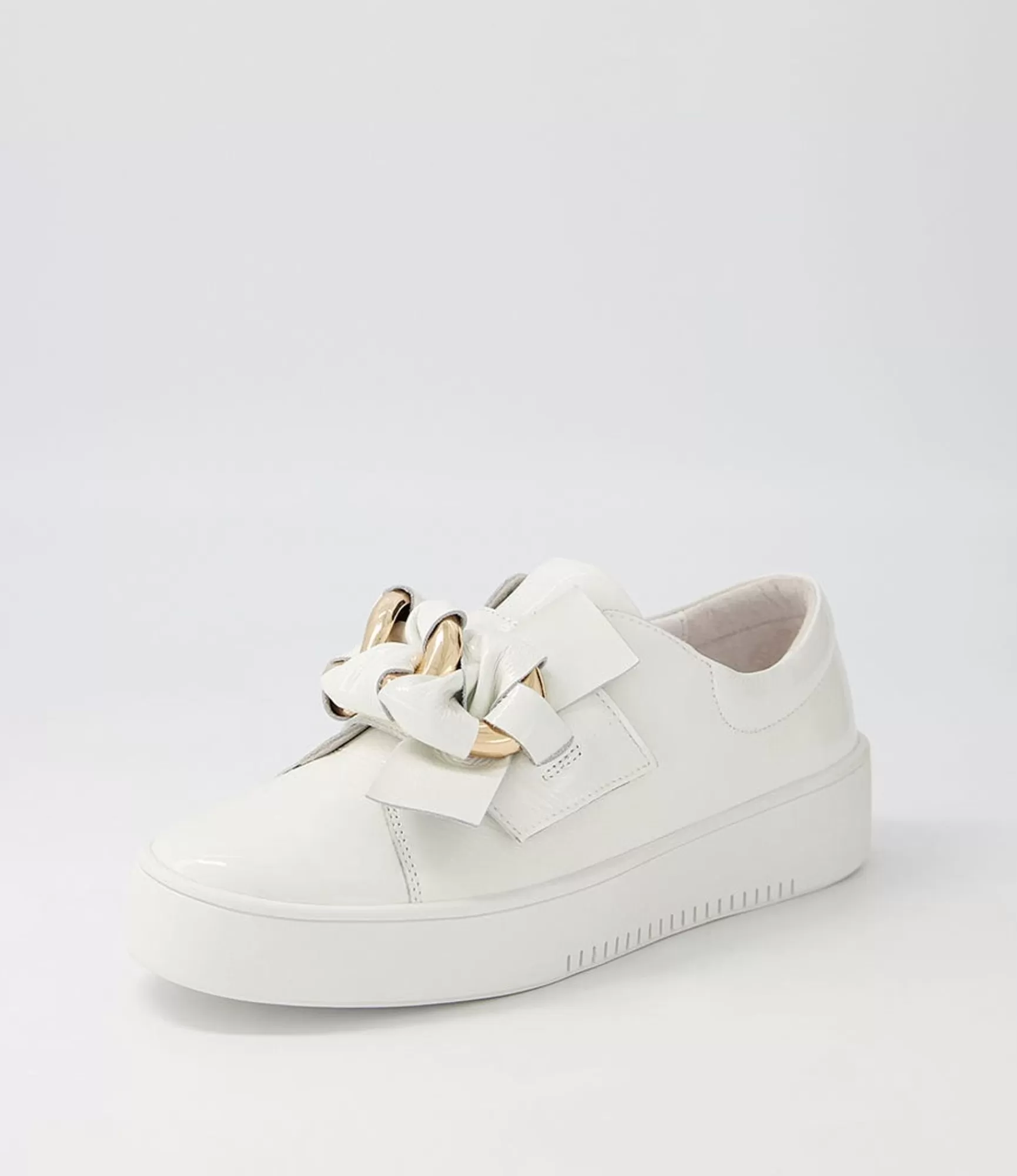 Cheap Midas Shoes Layar White Patent Leather Sneakers