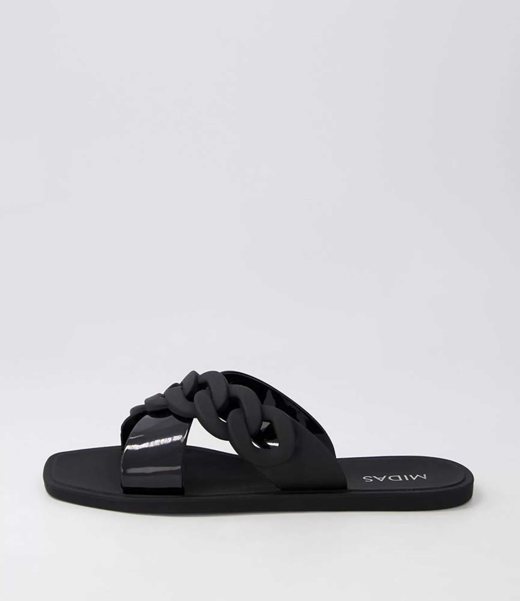 Discount Midas Shoes Leela Black Jelly Slides