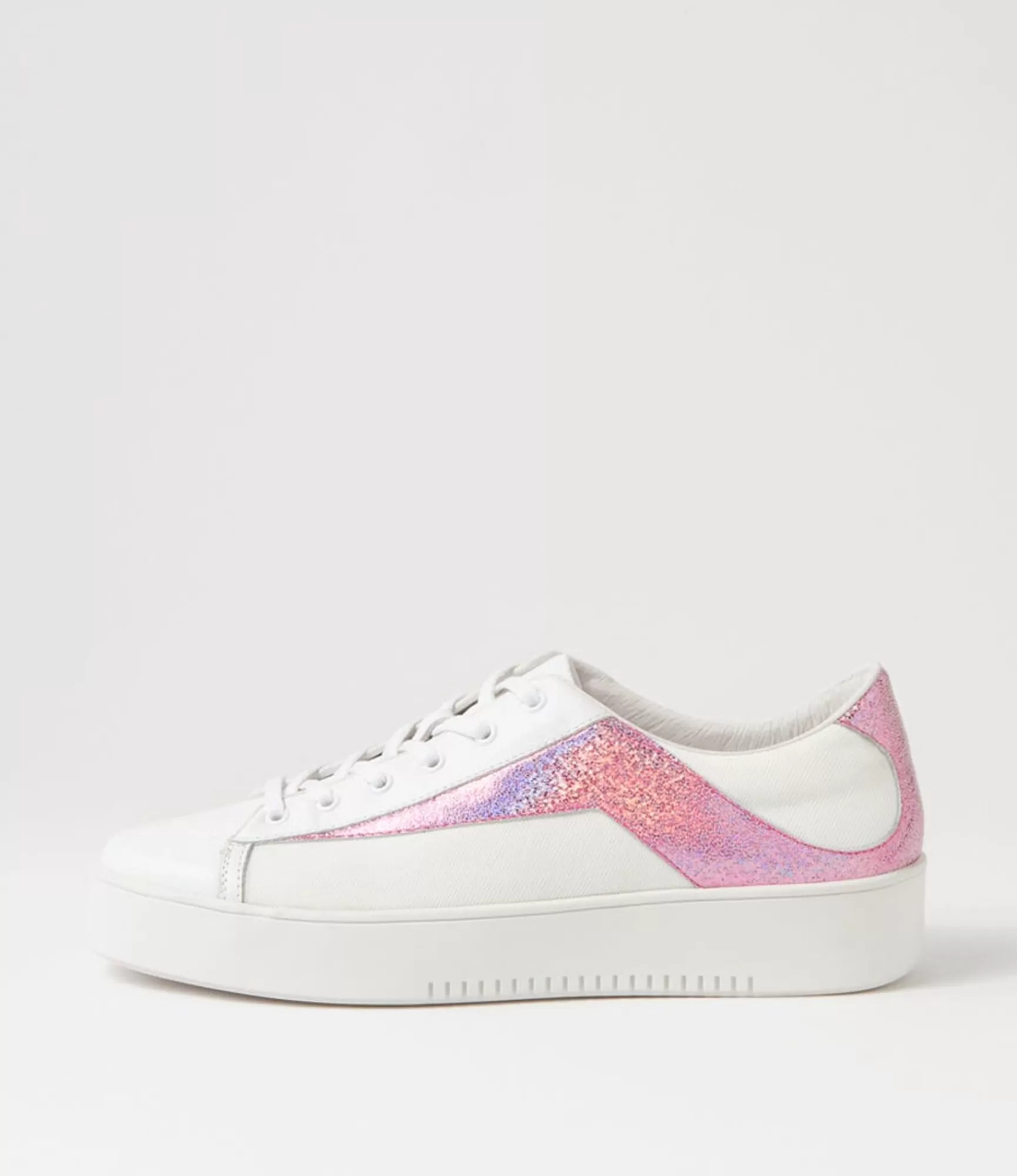 New Midas Shoes Lenoe White Pink Glam Multi Sneakers