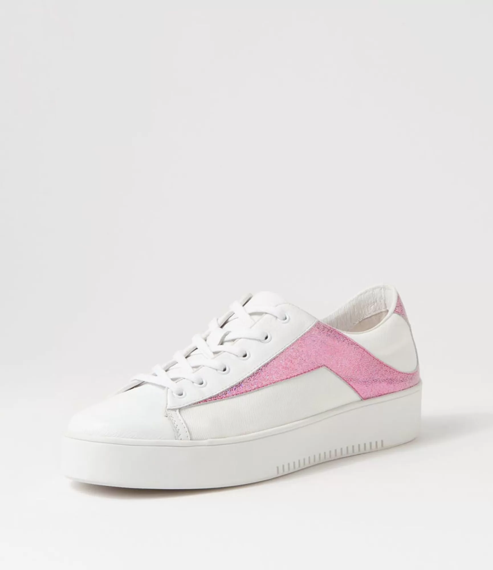 New Midas Shoes Lenoe White Pink Glam Multi Sneakers