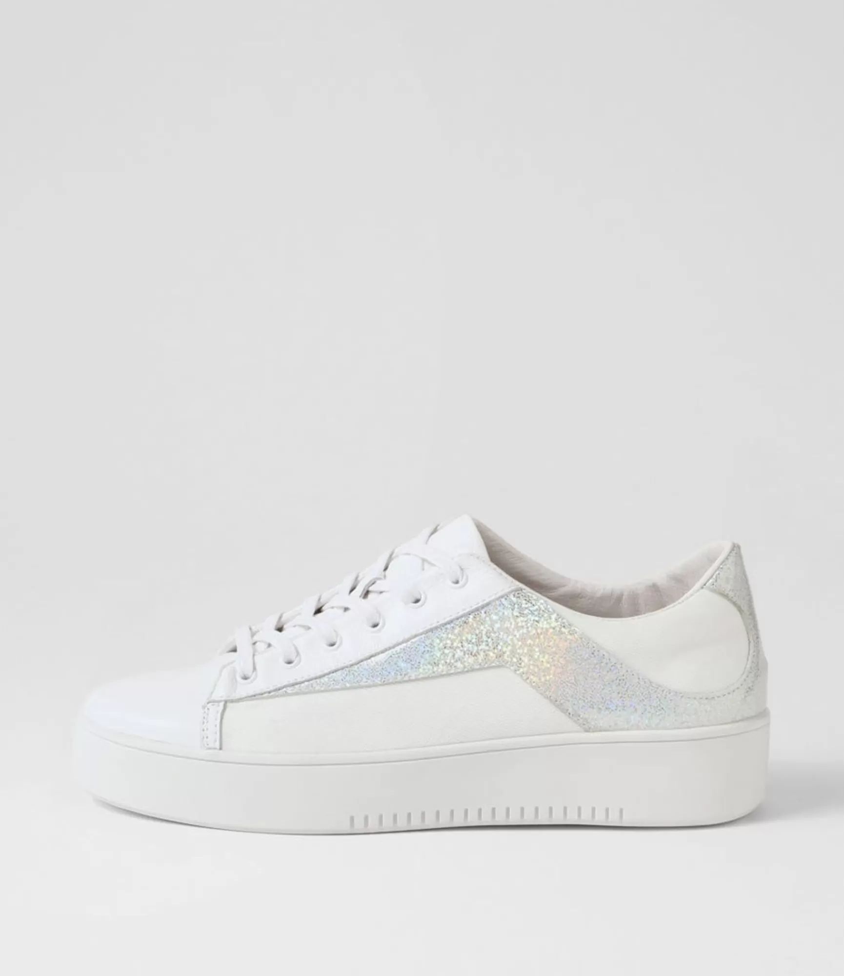New Midas Shoes Lenoe White Silver Glam Multi Sneakers