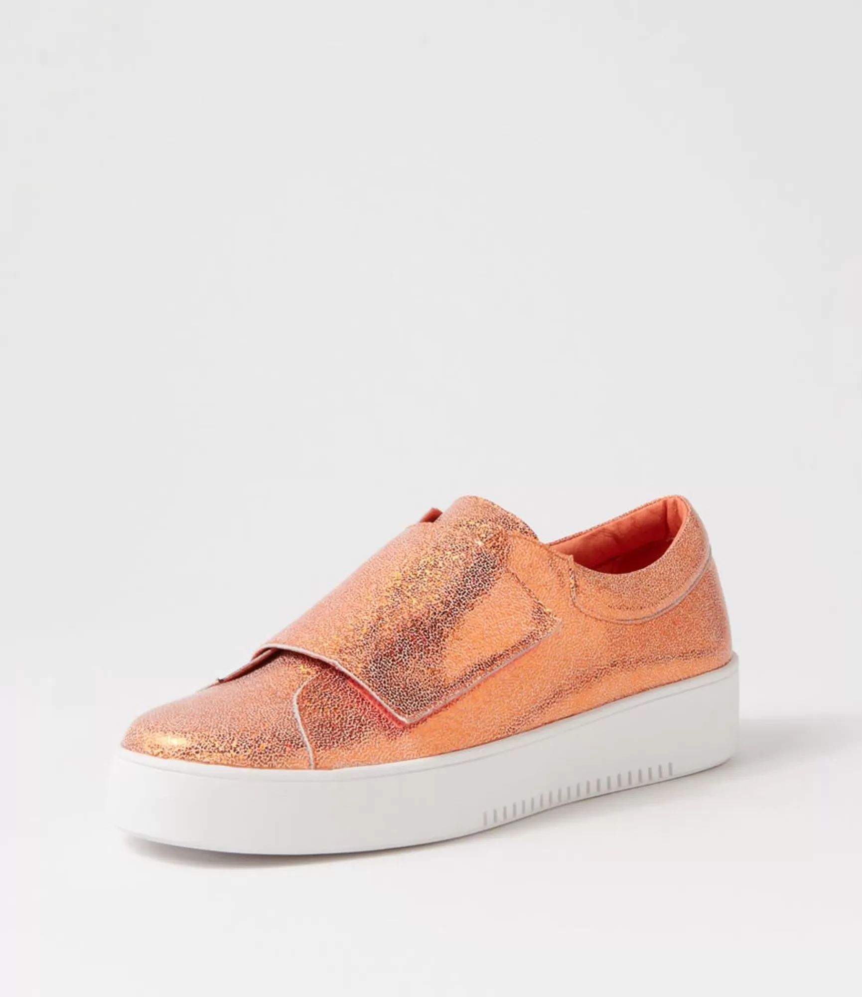 Cheap Midas Shoes Levie Orange Glam Leather Sneakers