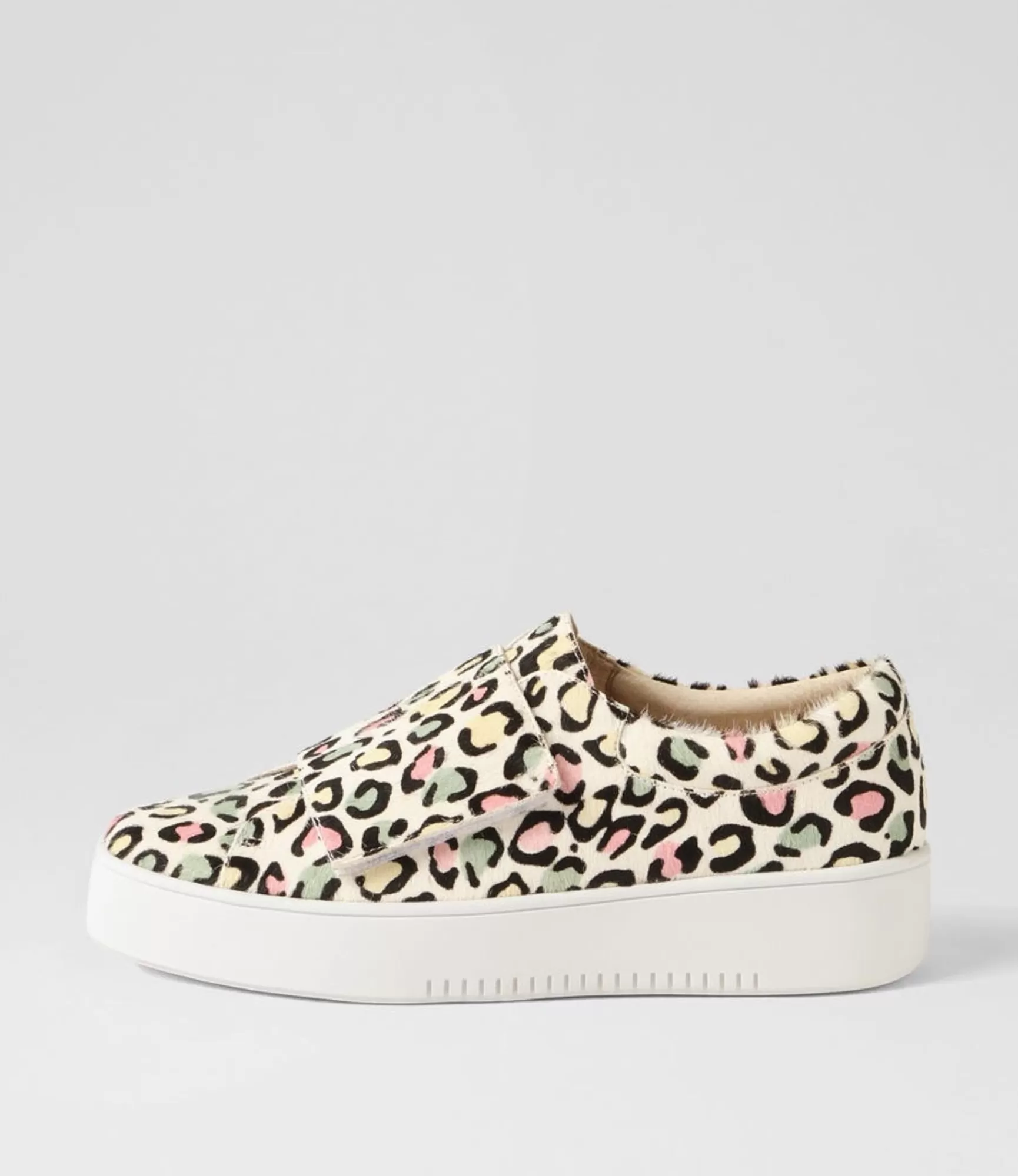 Cheap Midas Shoes Levie Rainbow Leopard White Pony Sneakers