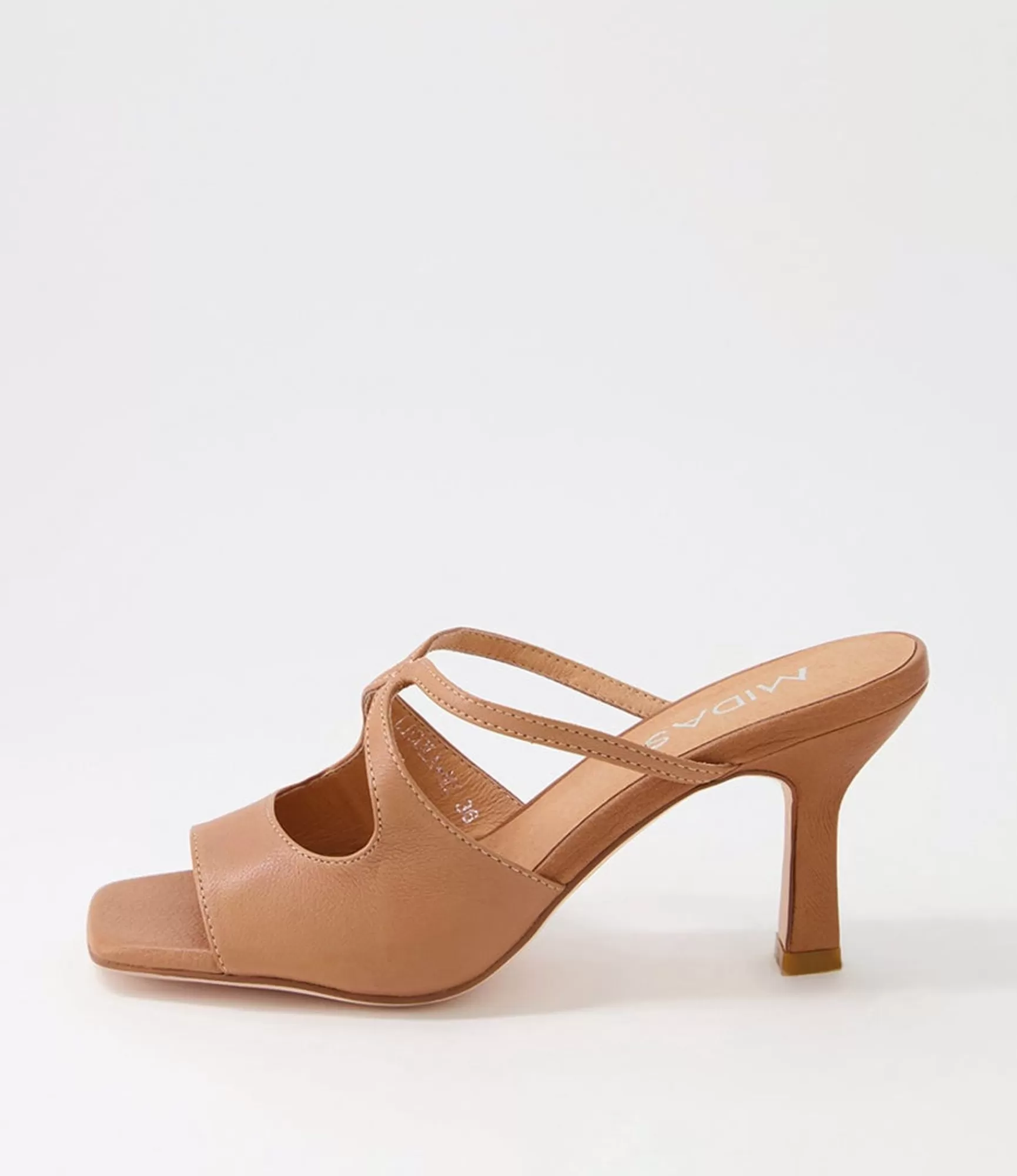 Best Sale Midas Shoes Licola Tan Leather Slides