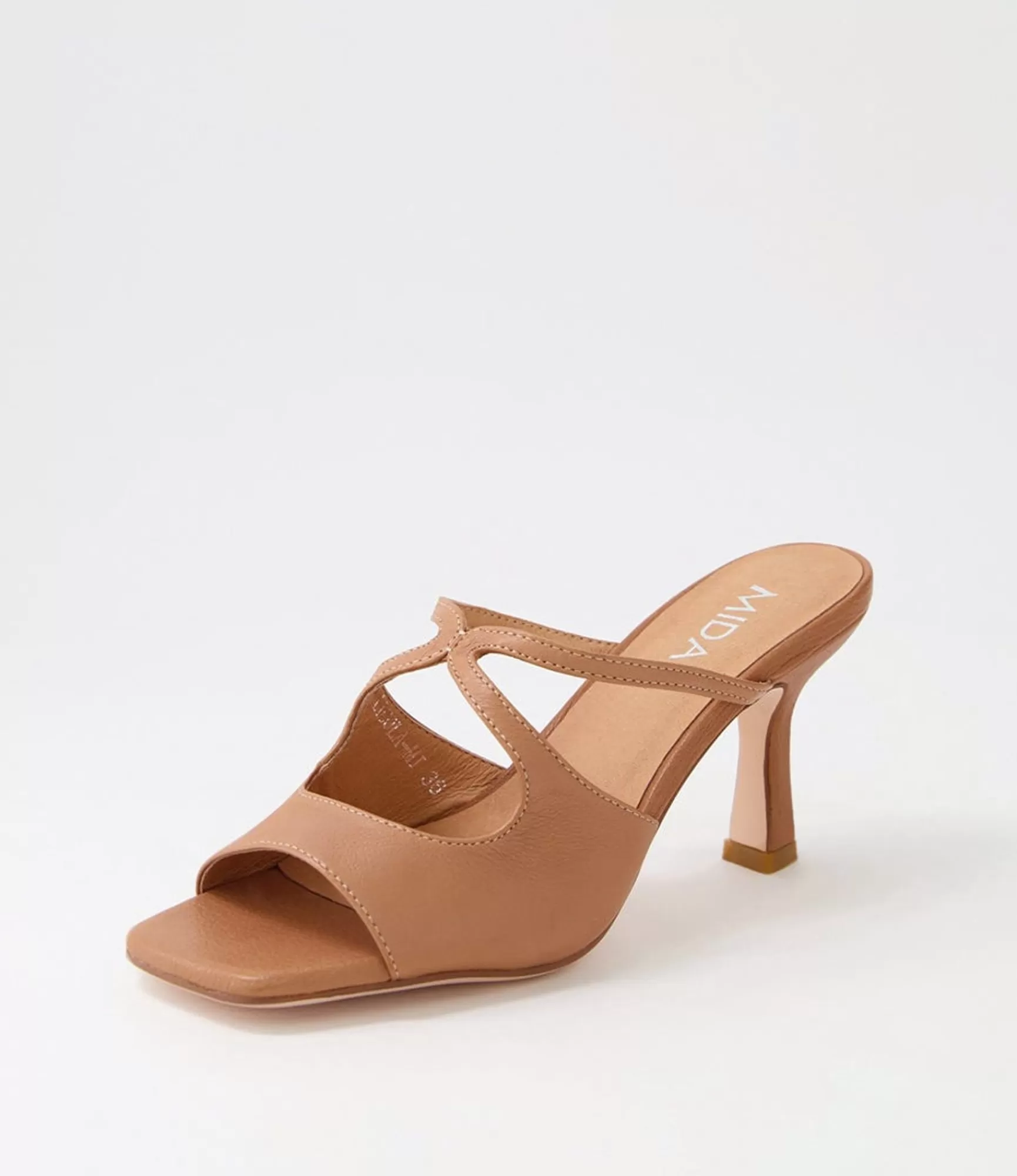Best Sale Midas Shoes Licola Tan Leather Slides