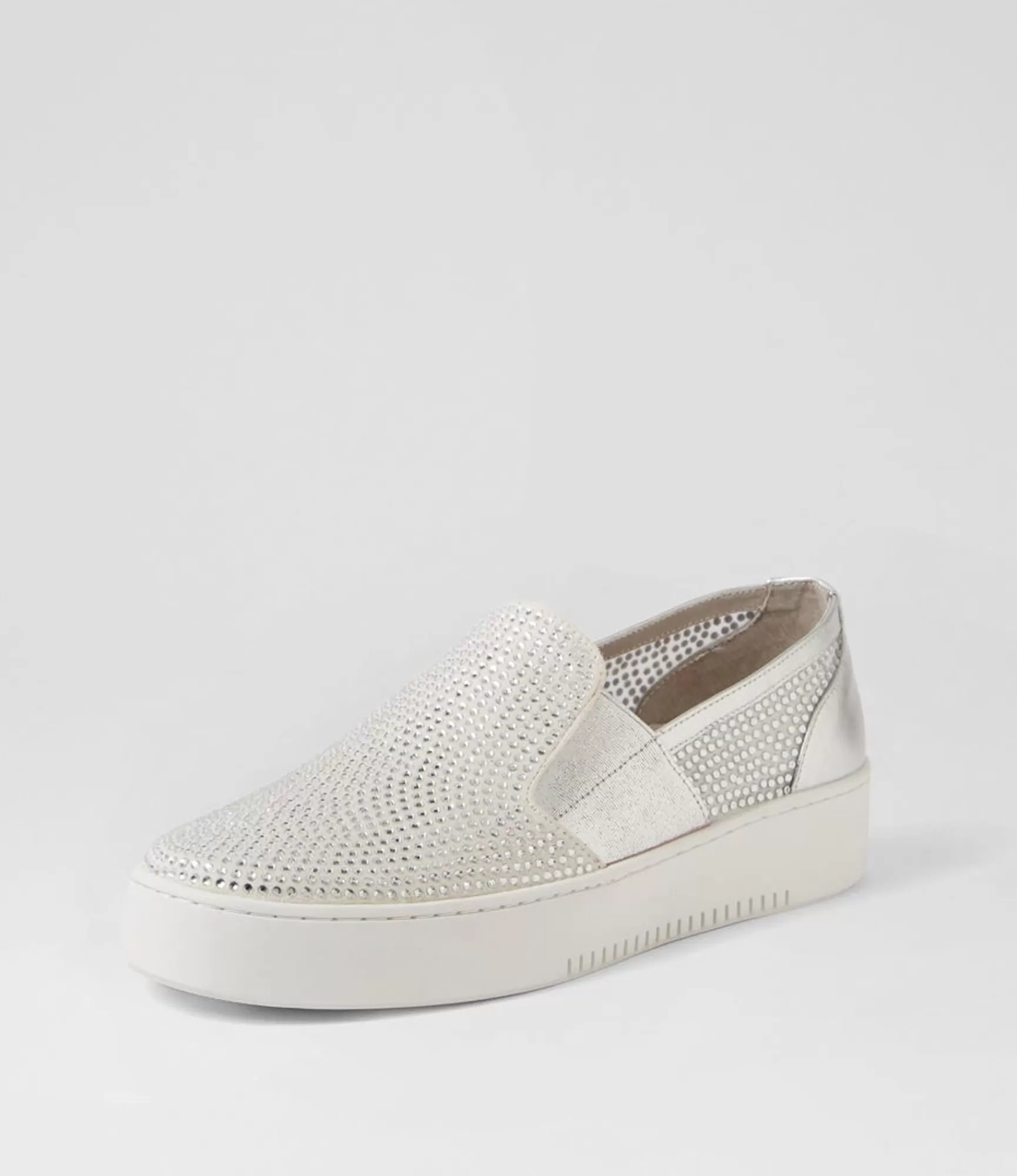 Sale Midas Shoes Liona Silver White Mesh Leather Sneakers
