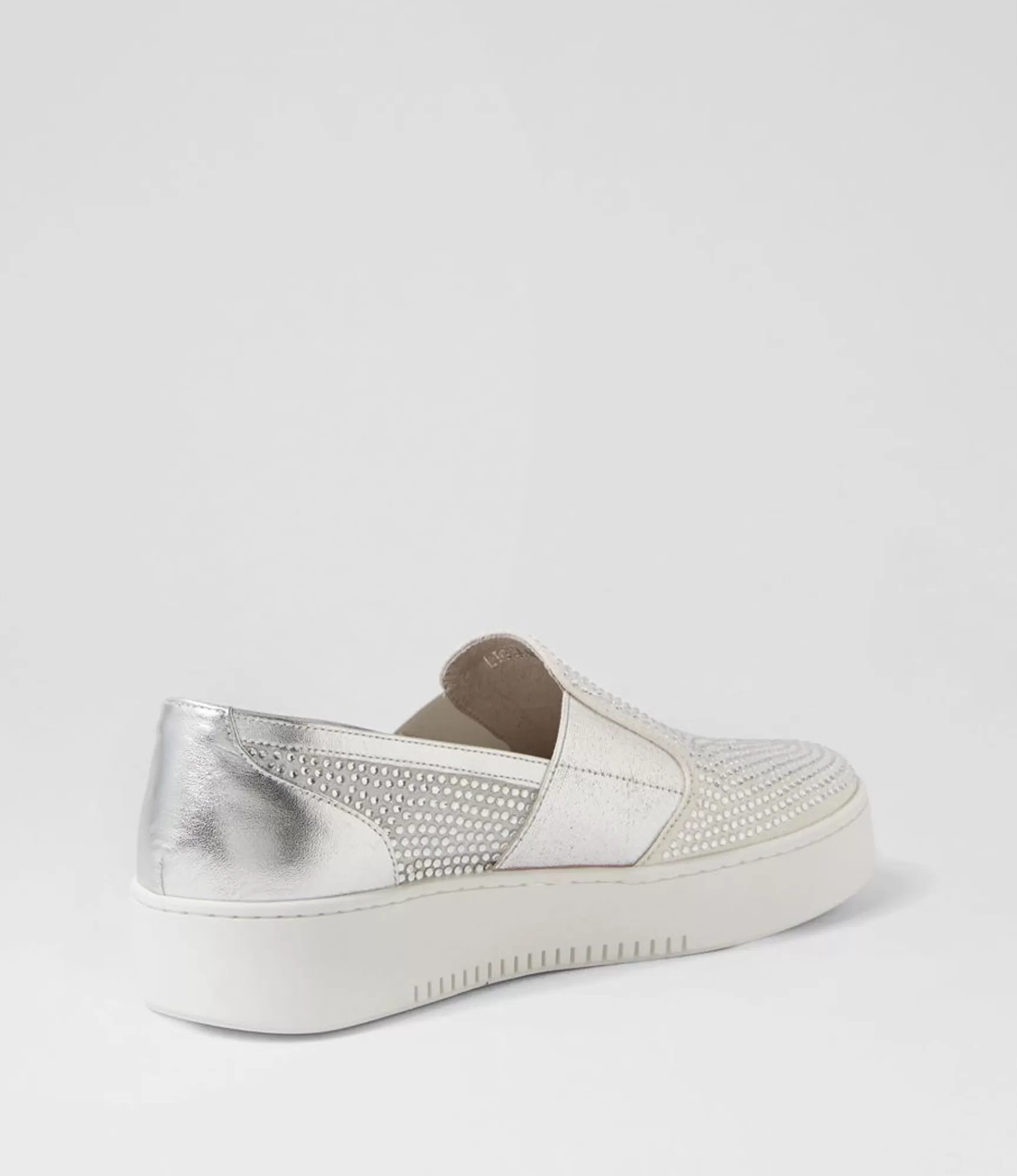 Sale Midas Shoes Liona Silver White Mesh Leather Sneakers