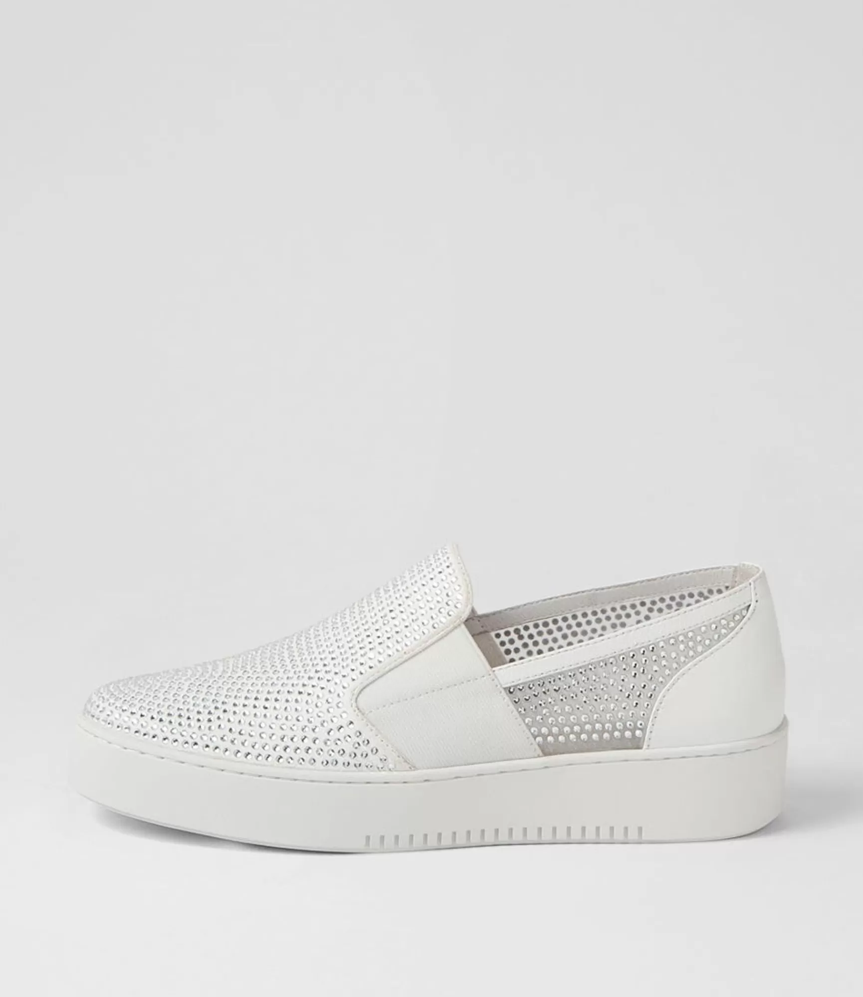 Discount Midas Shoes Liona White Leather Mesh Sneakers