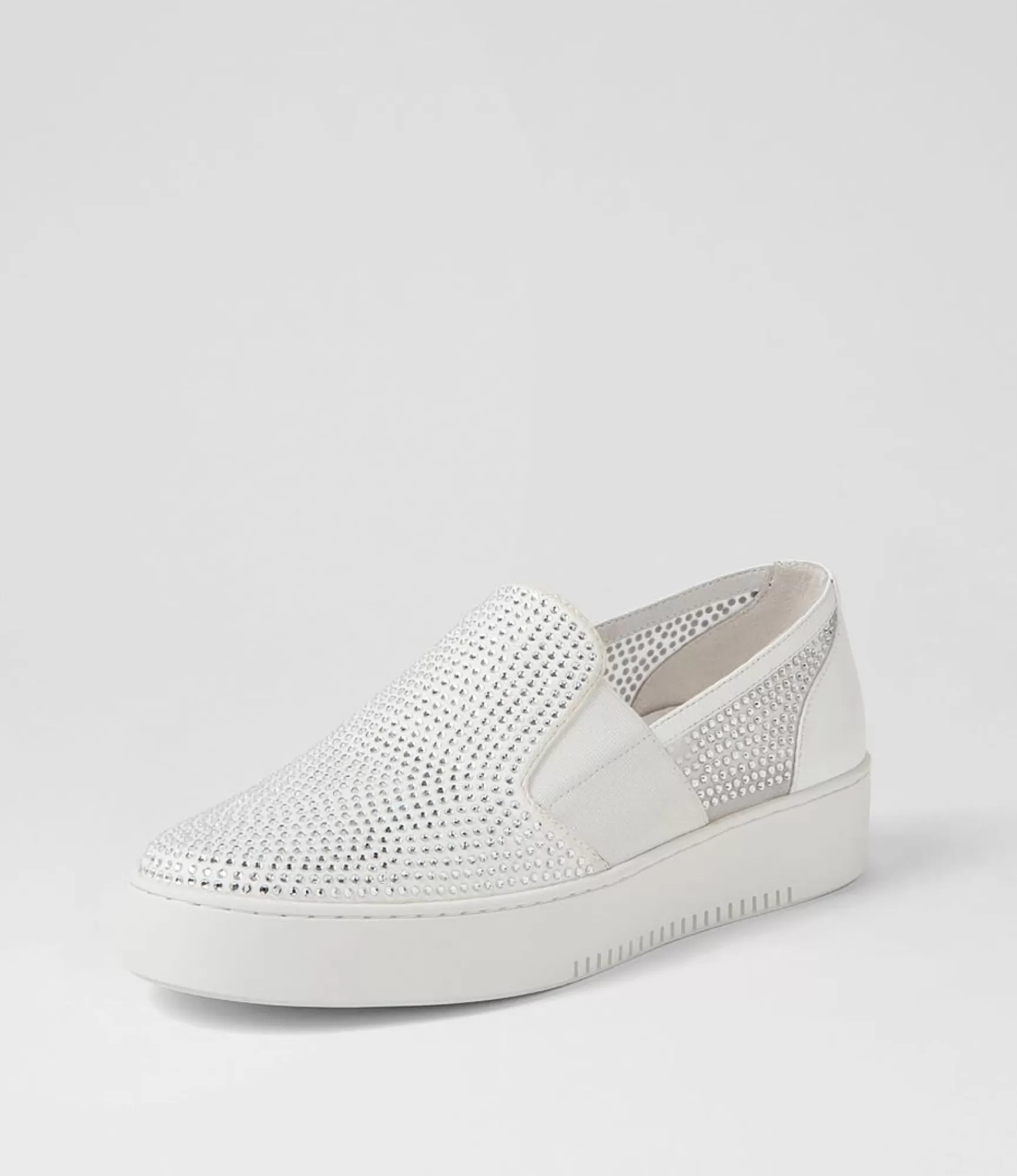 Discount Midas Shoes Liona White Leather Mesh Sneakers