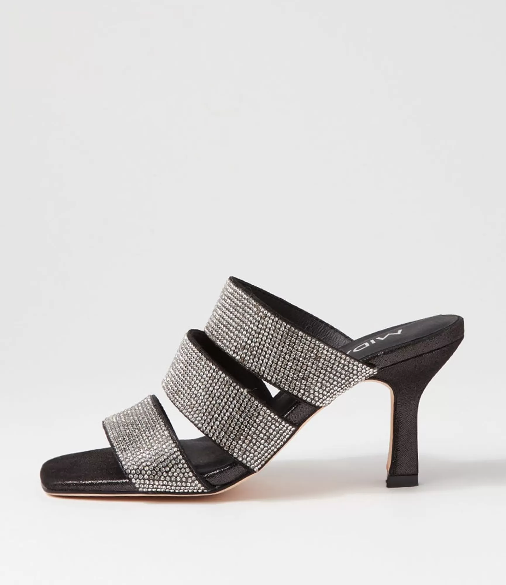 Cheap Midas Shoes Litzey Black Silver Leather Jewels Sandals