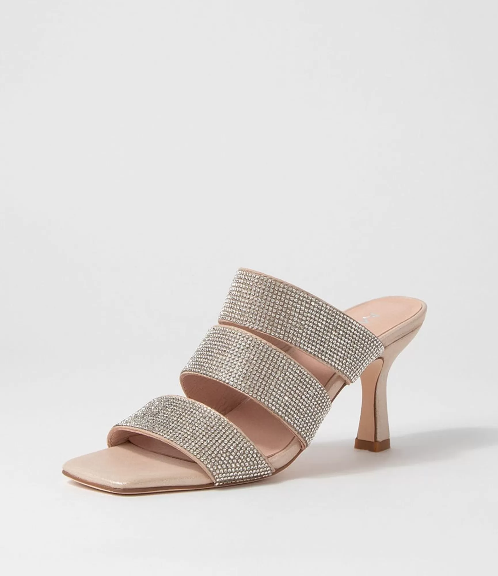 Best Midas Shoes Litzey Nude Silver Leather Jewels Sandals