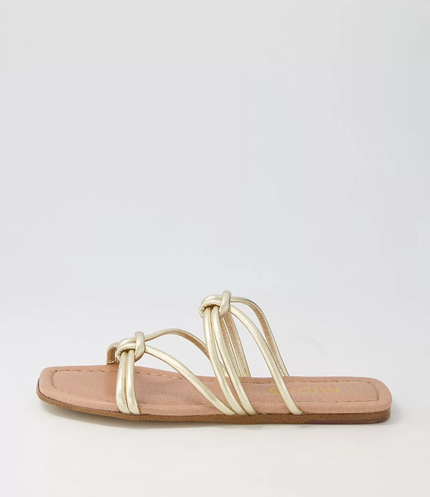 Fashion Midas Shoes Lolli Pale Gold Leather Sandals