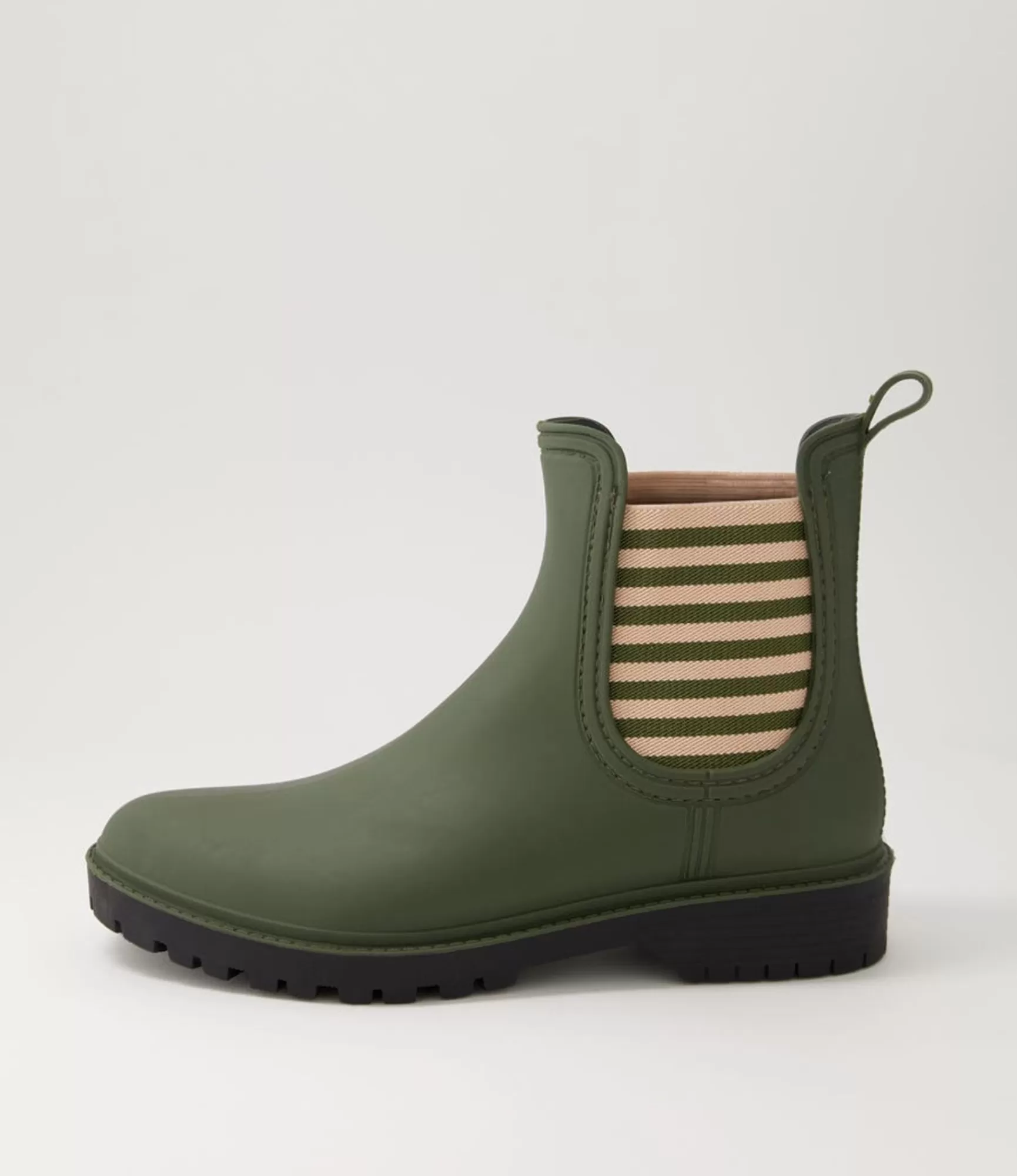 Hot Midas Shoes Loren Forest Stripe Gumboot Chelsea Boots