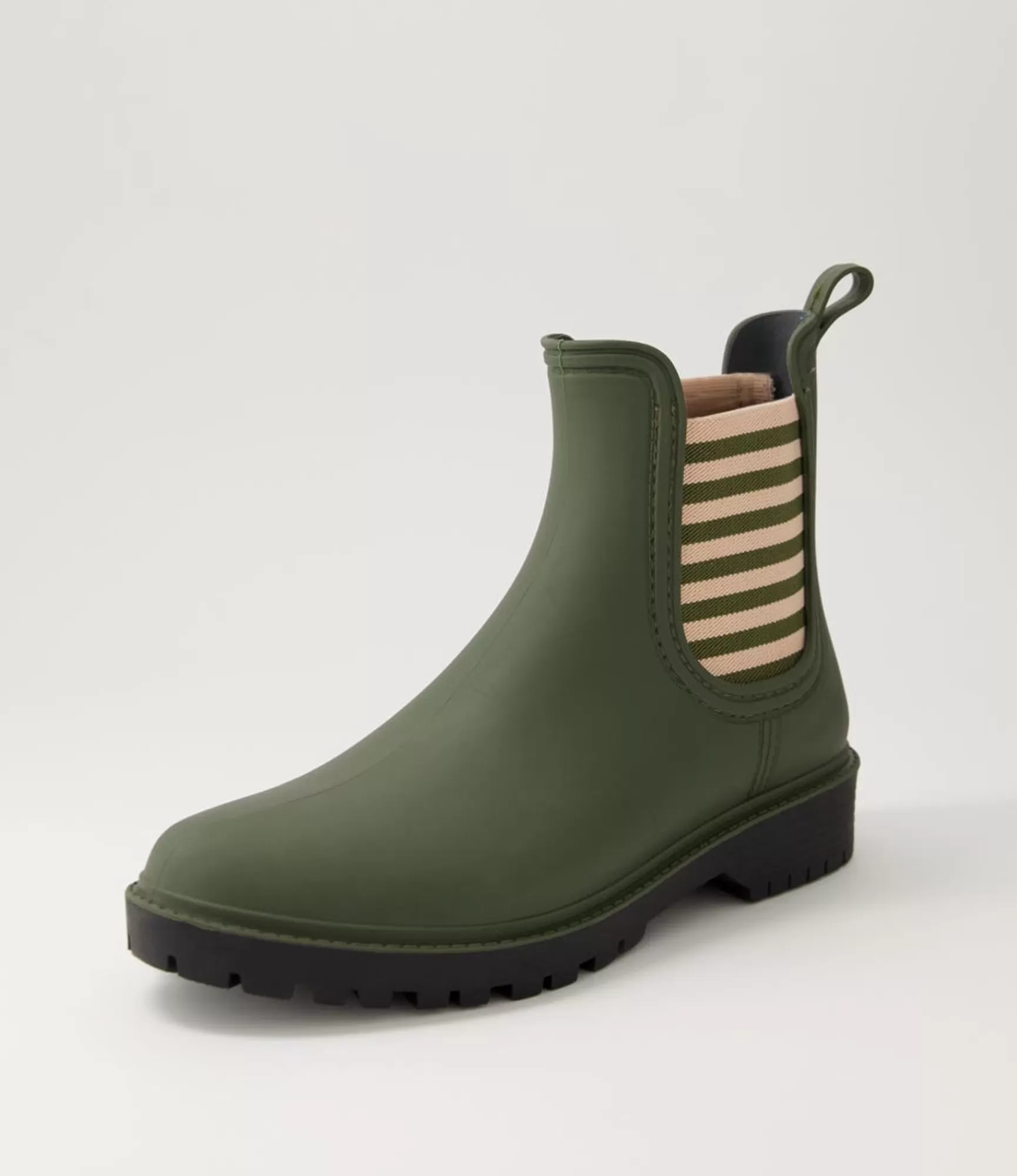Hot Midas Shoes Loren Forest Stripe Gumboot Chelsea Boots