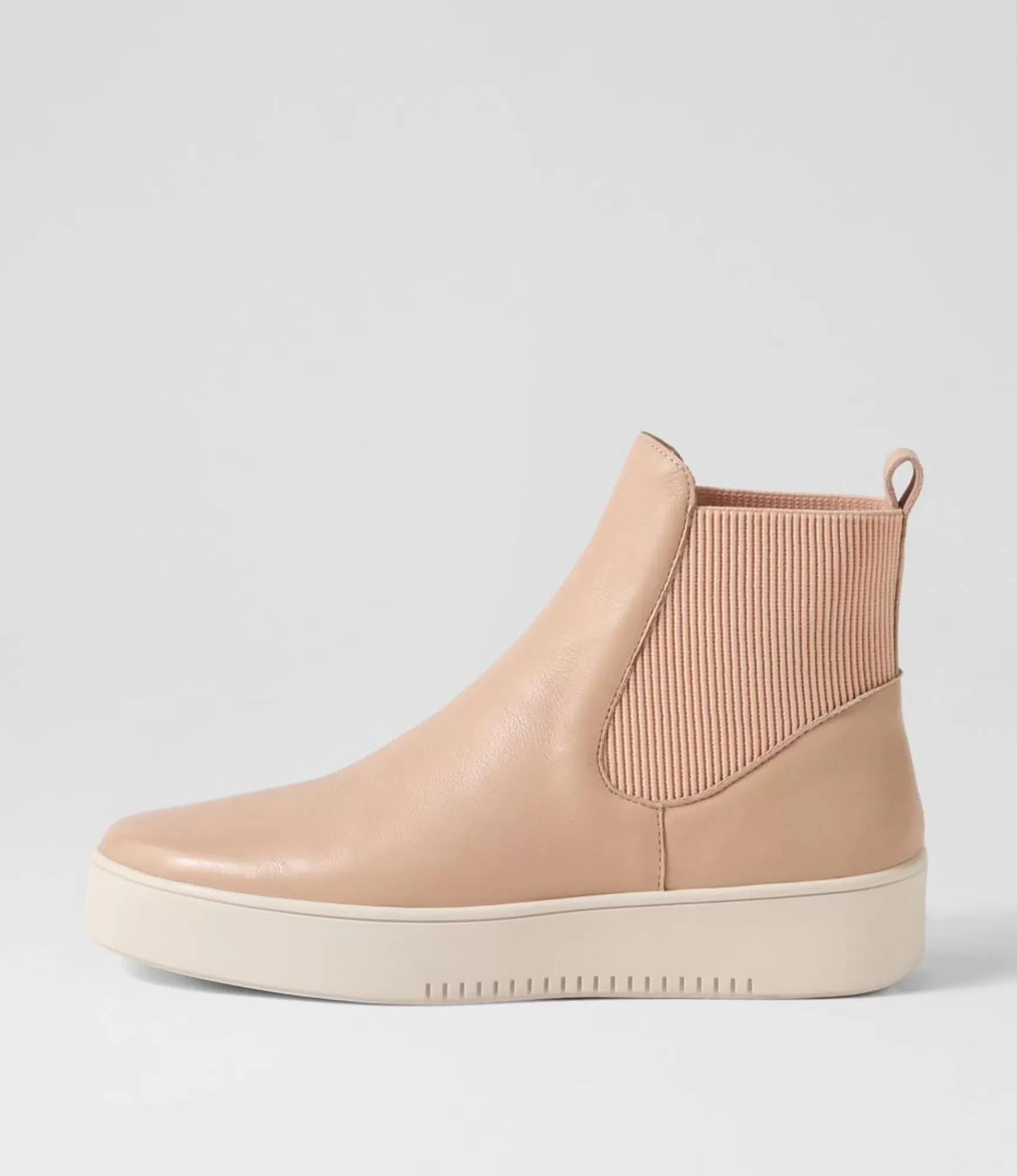 Online Midas Shoes Ludley Dark Nude Leather Elastic Chelsea Boots