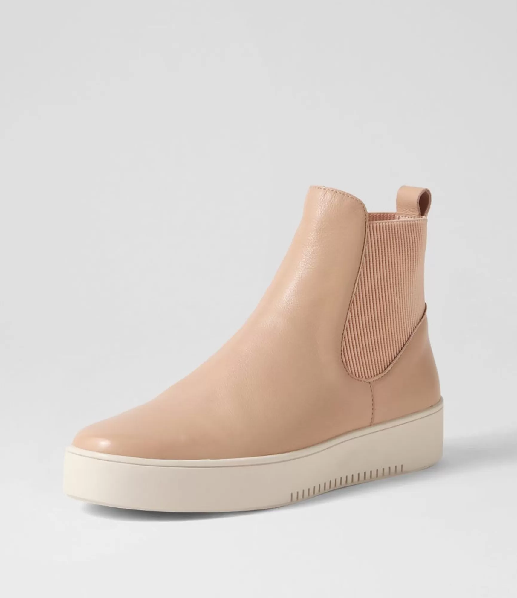 Online Midas Shoes Ludley Dark Nude Leather Elastic Chelsea Boots