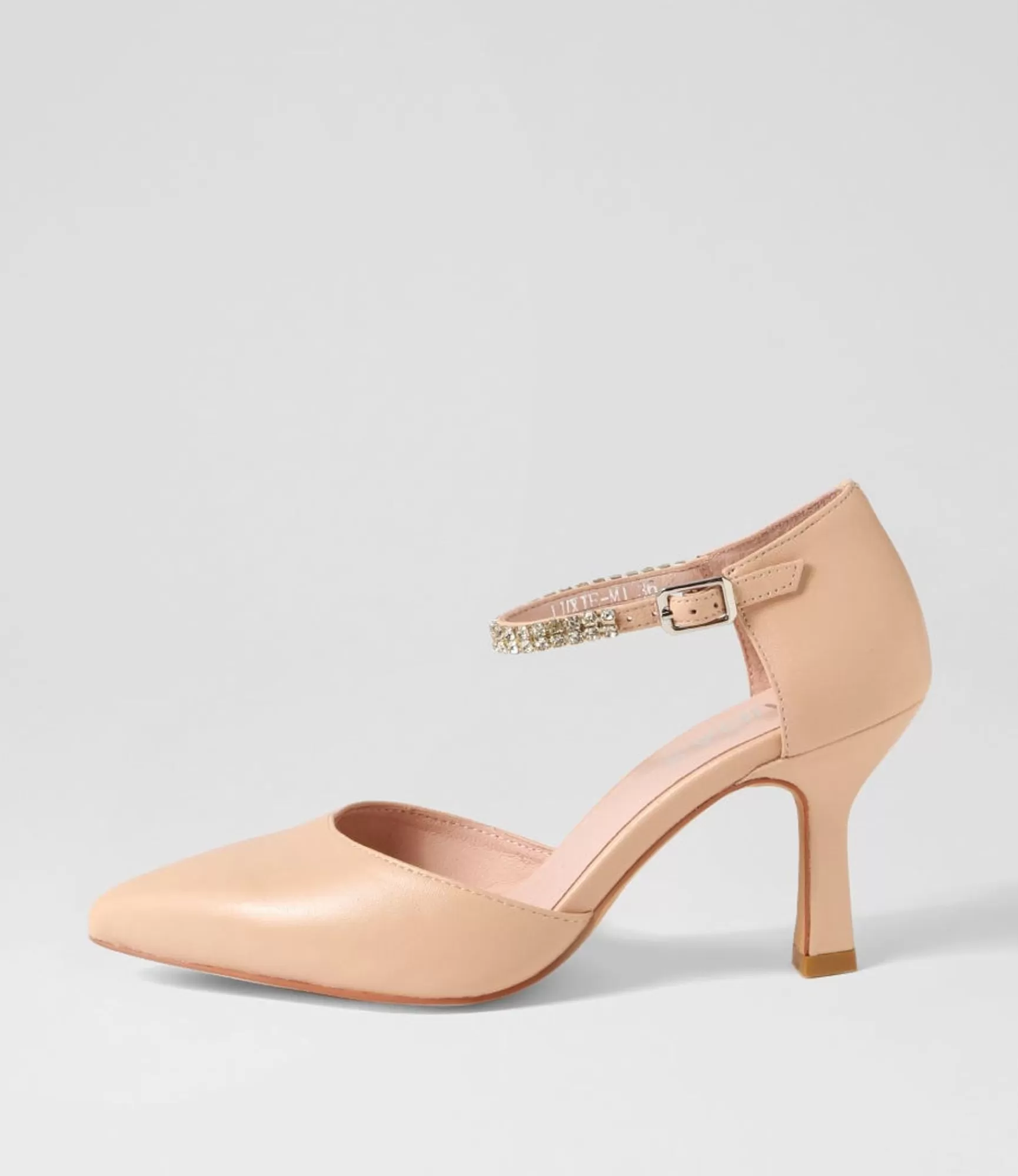 Outlet Midas Shoes Luxie Dark Nude Silver Leather Jewels Heels