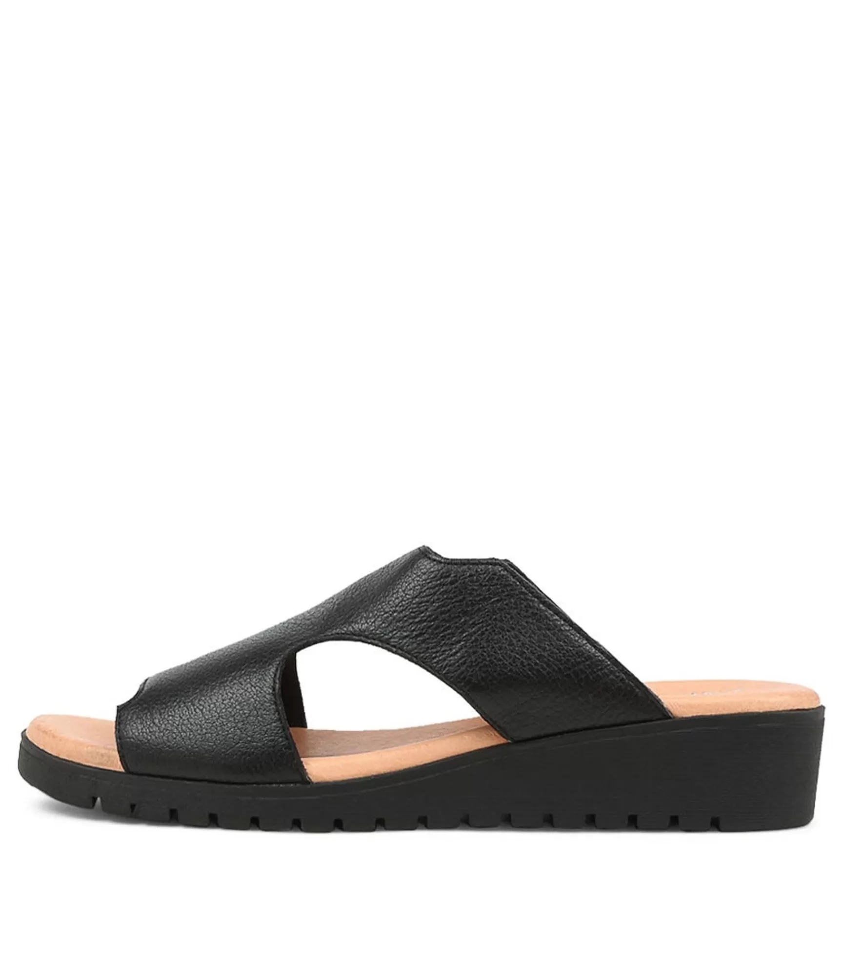 Cheap Midas Shoes Macey Black Leather Slides Bs