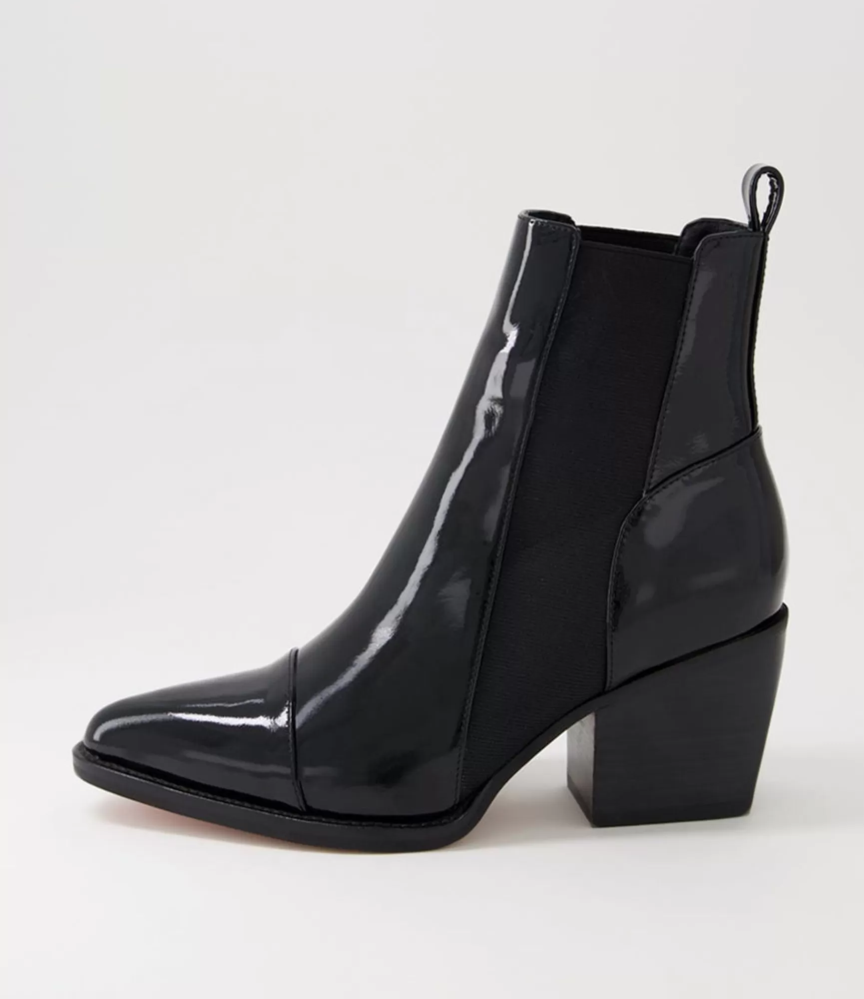 Hot Midas Shoes Maddern Black Wrinkle Patent Chelsea Boots