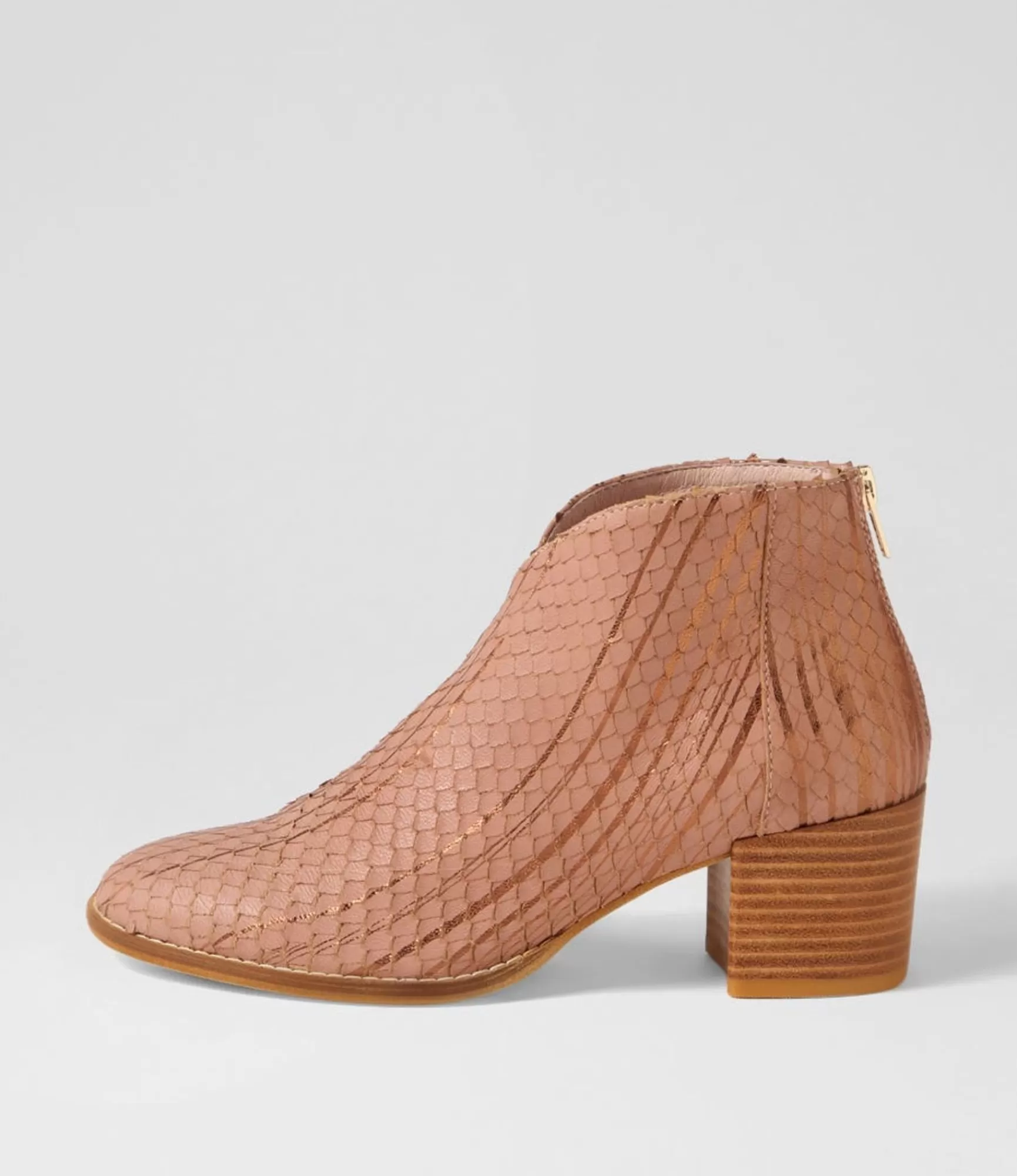 Outlet Midas Shoes Mambo Dark Nude Cut Leather Ankle Boots