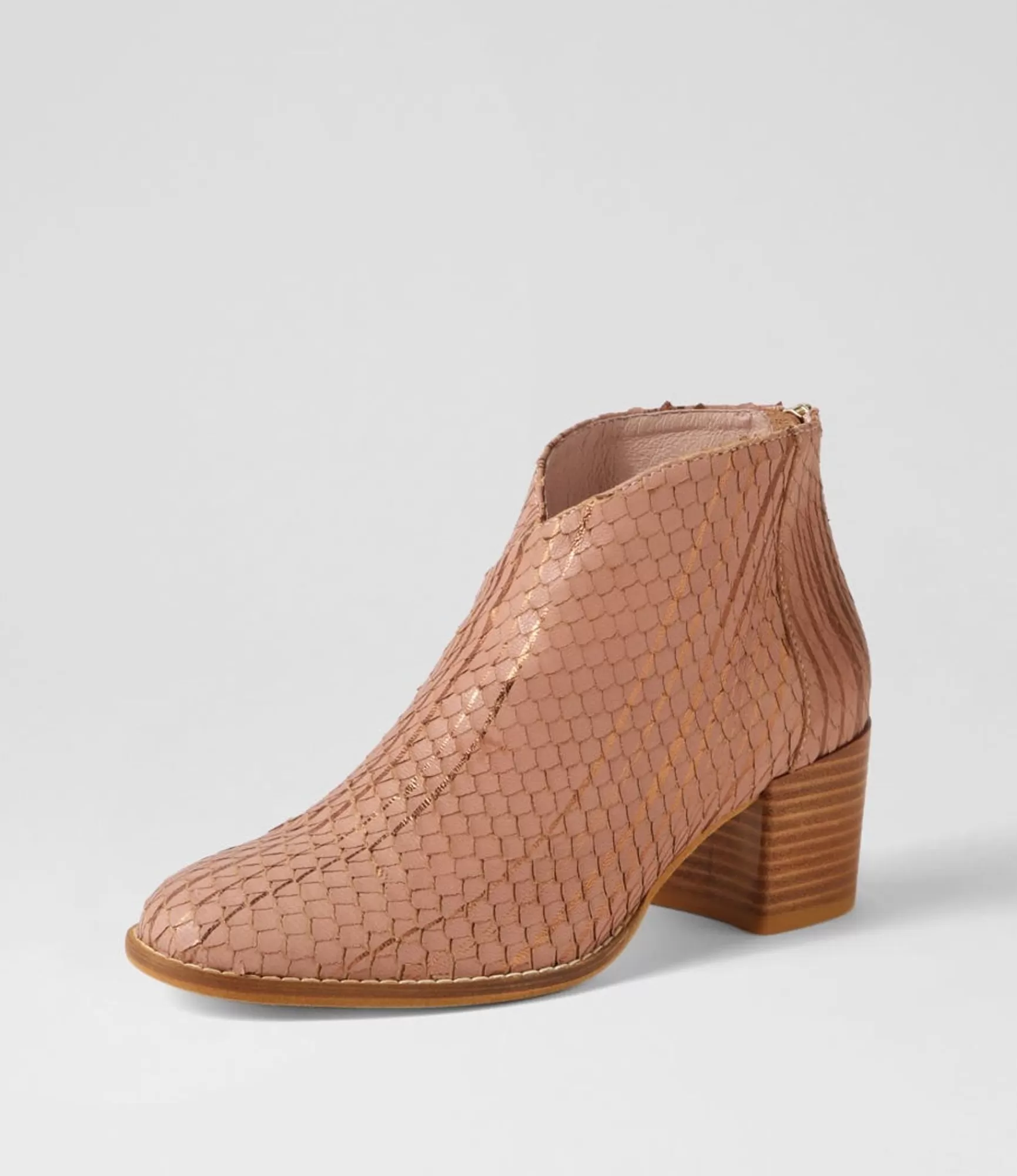 Outlet Midas Shoes Mambo Dark Nude Cut Leather Ankle Boots