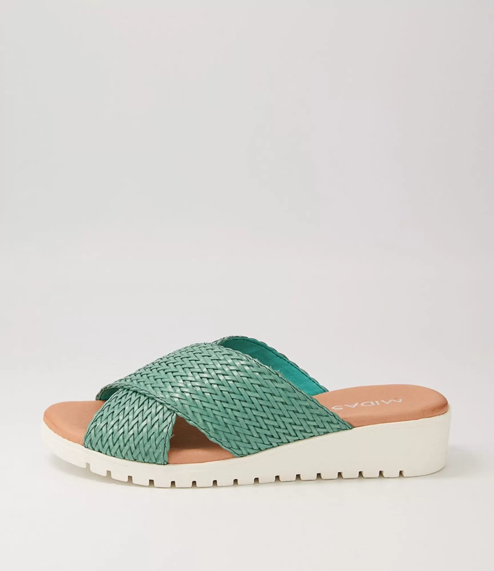 Best Midas Shoes Manilla Emerald Weave Sandals